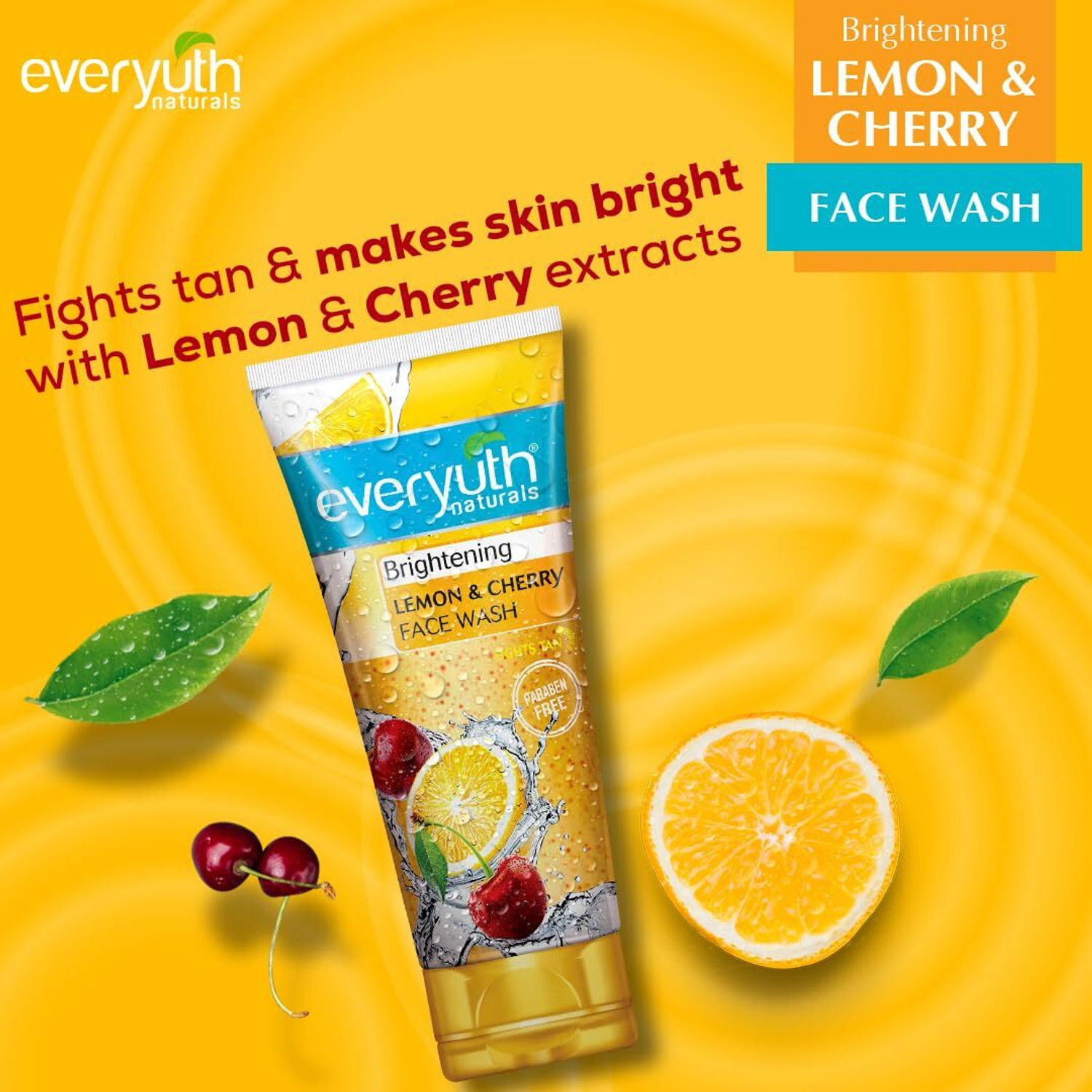 Image of Everyuth Naturals Brightening Lemon & Cherry 150ml Face Wash