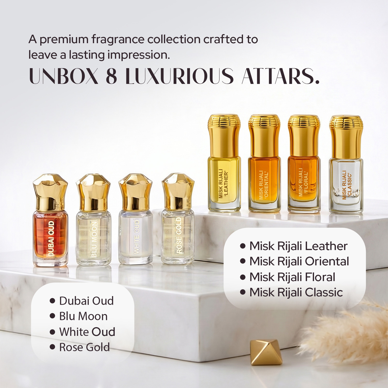 Image of Ajmal Gold Misk Rijali Attar Long Lasting Perfume Oil Classic Musk Luxury Fragrance
