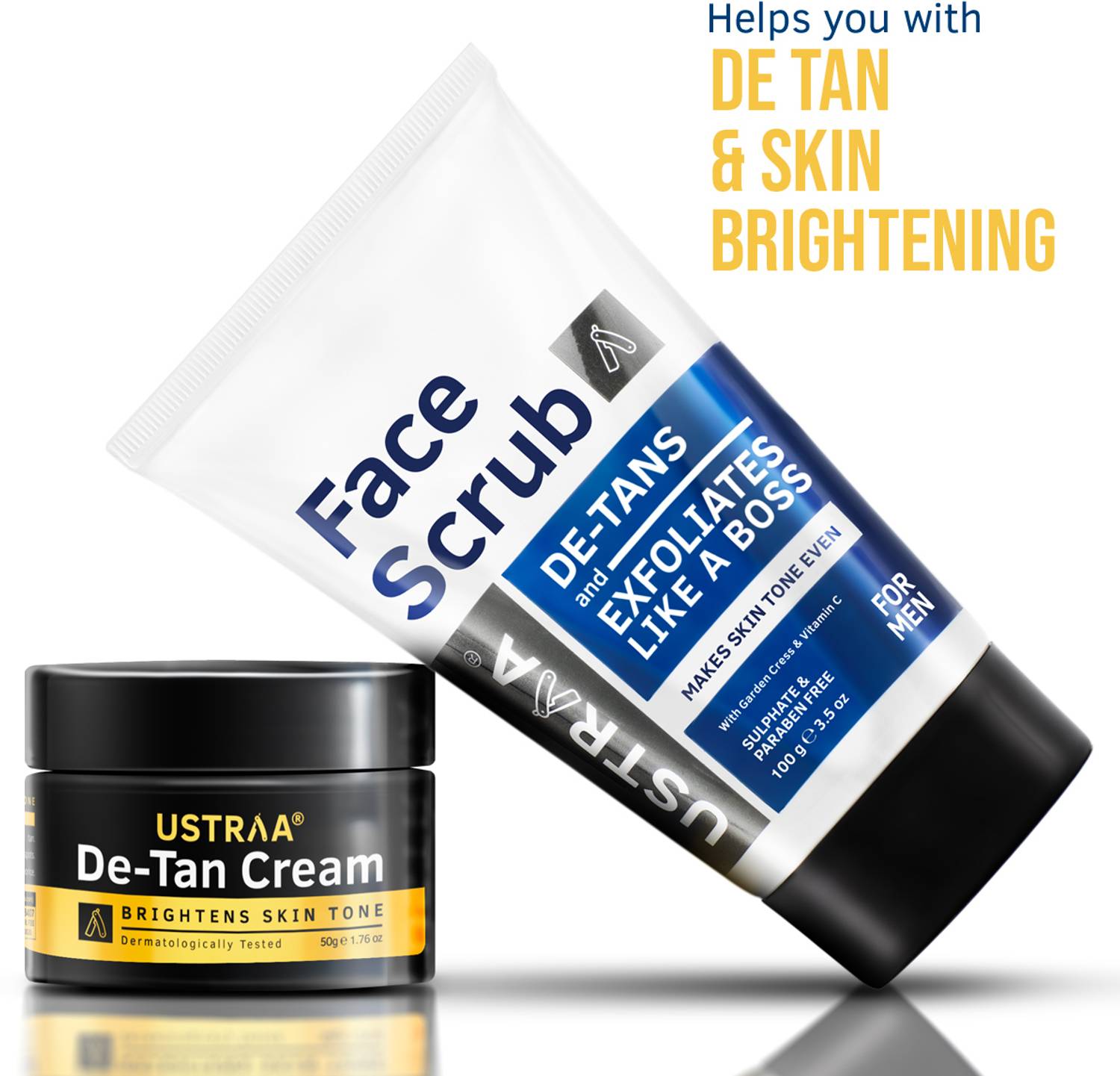 USTRAA Total De-Tan Kit - Face Cream & Scrub - Image 2