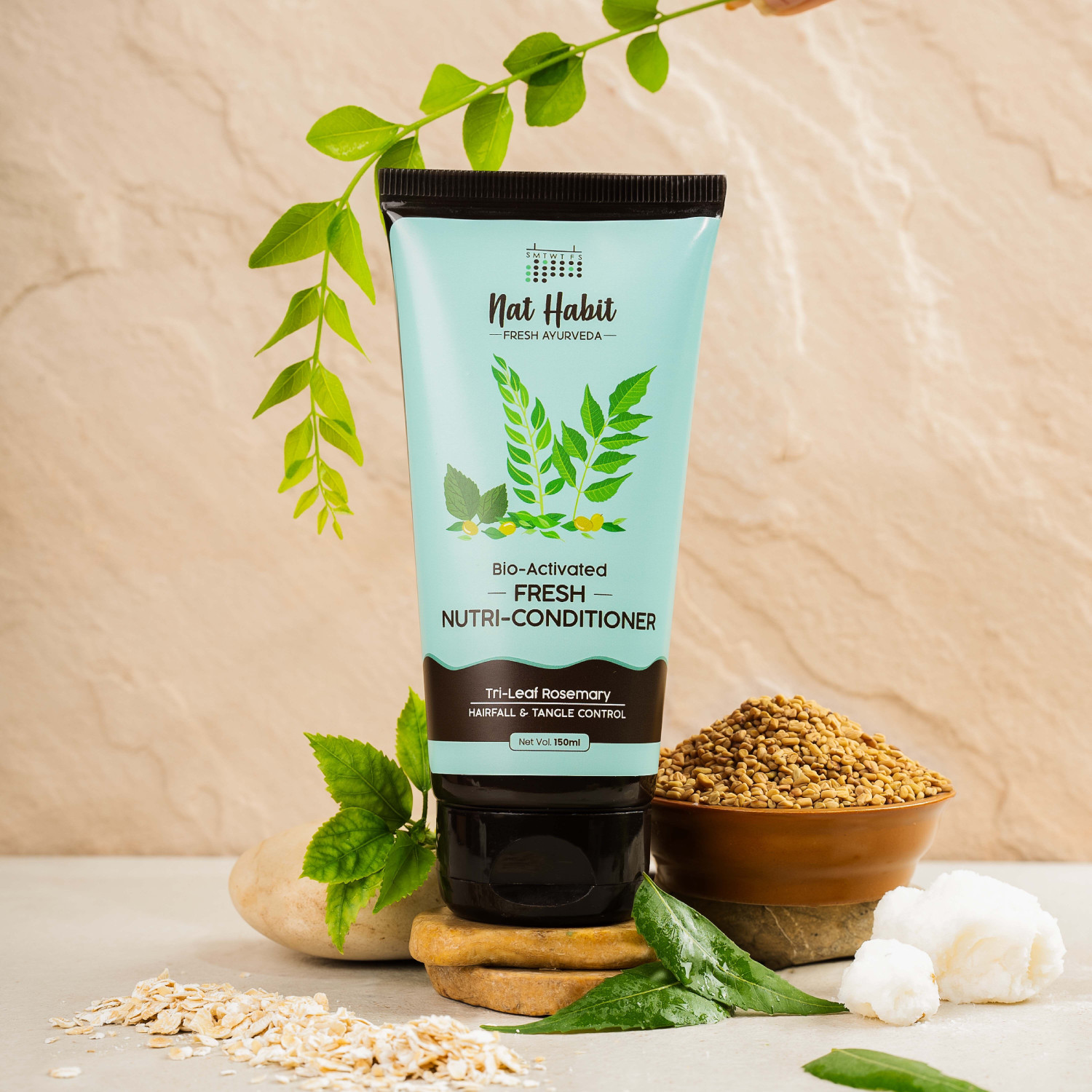 Image of Nat Habit Rosemary Hair Care Combo for Men & Women Shampoo, Conditioner and Hair Jal