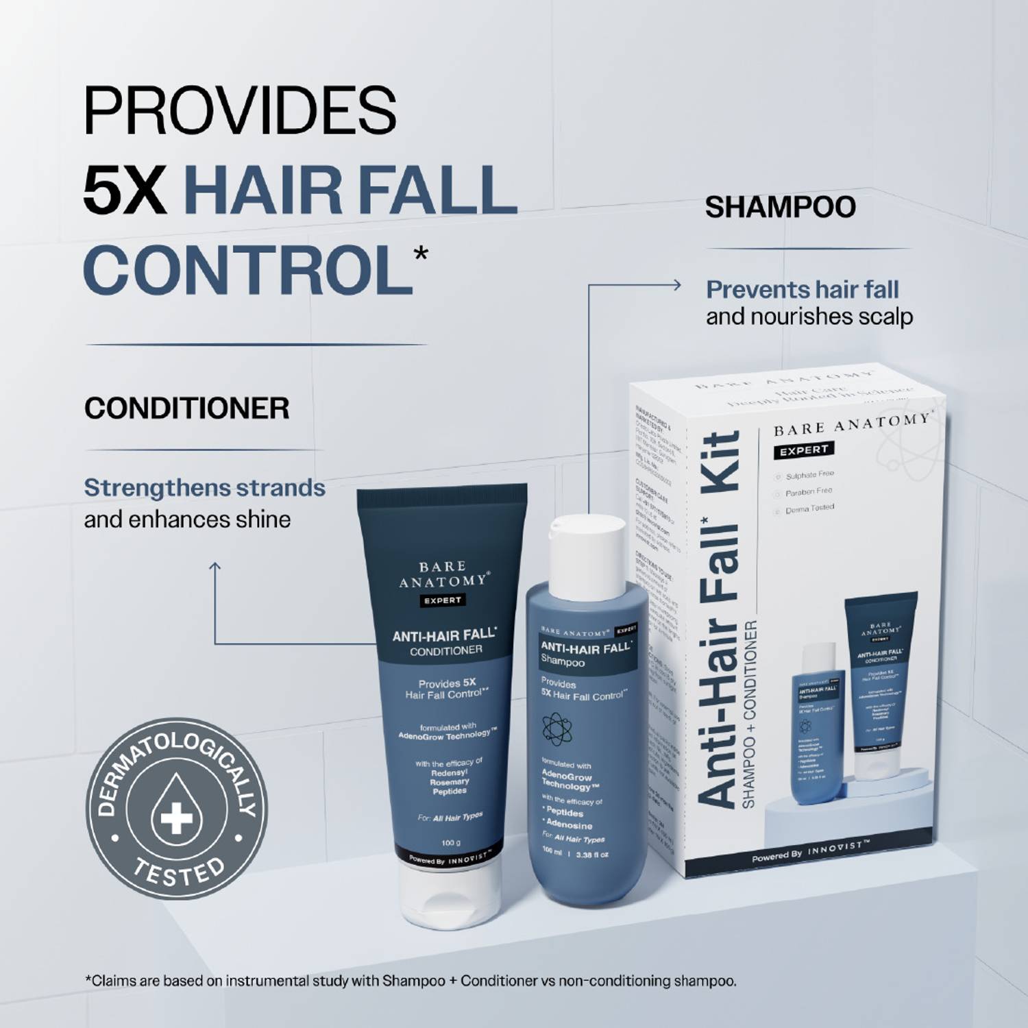 BARE Anti-Hair Fall Shampoo & Conditioner Combo Kit - Image 2