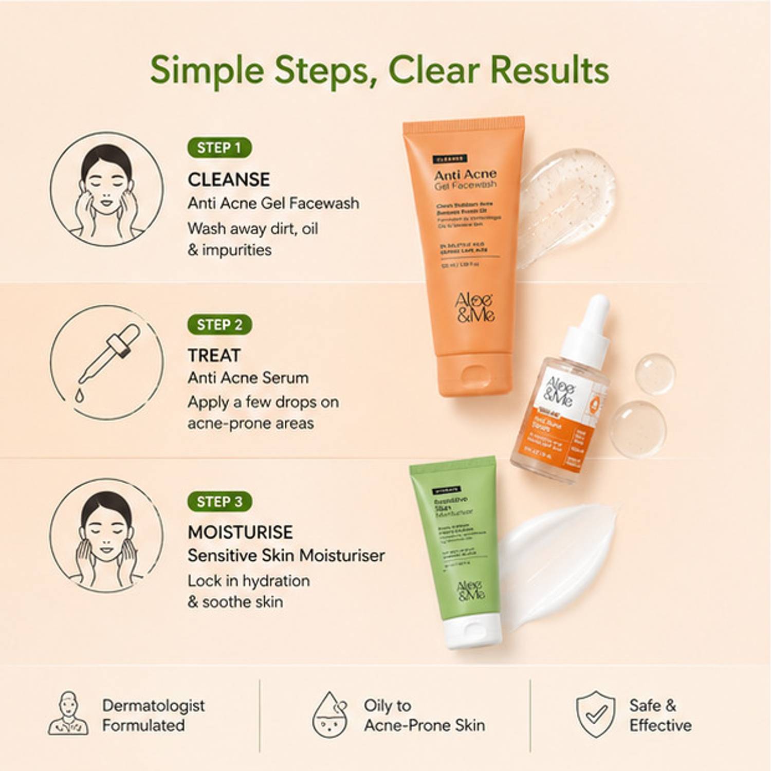 aloe&me 3 Step Anti Acne Kit - Image 4
