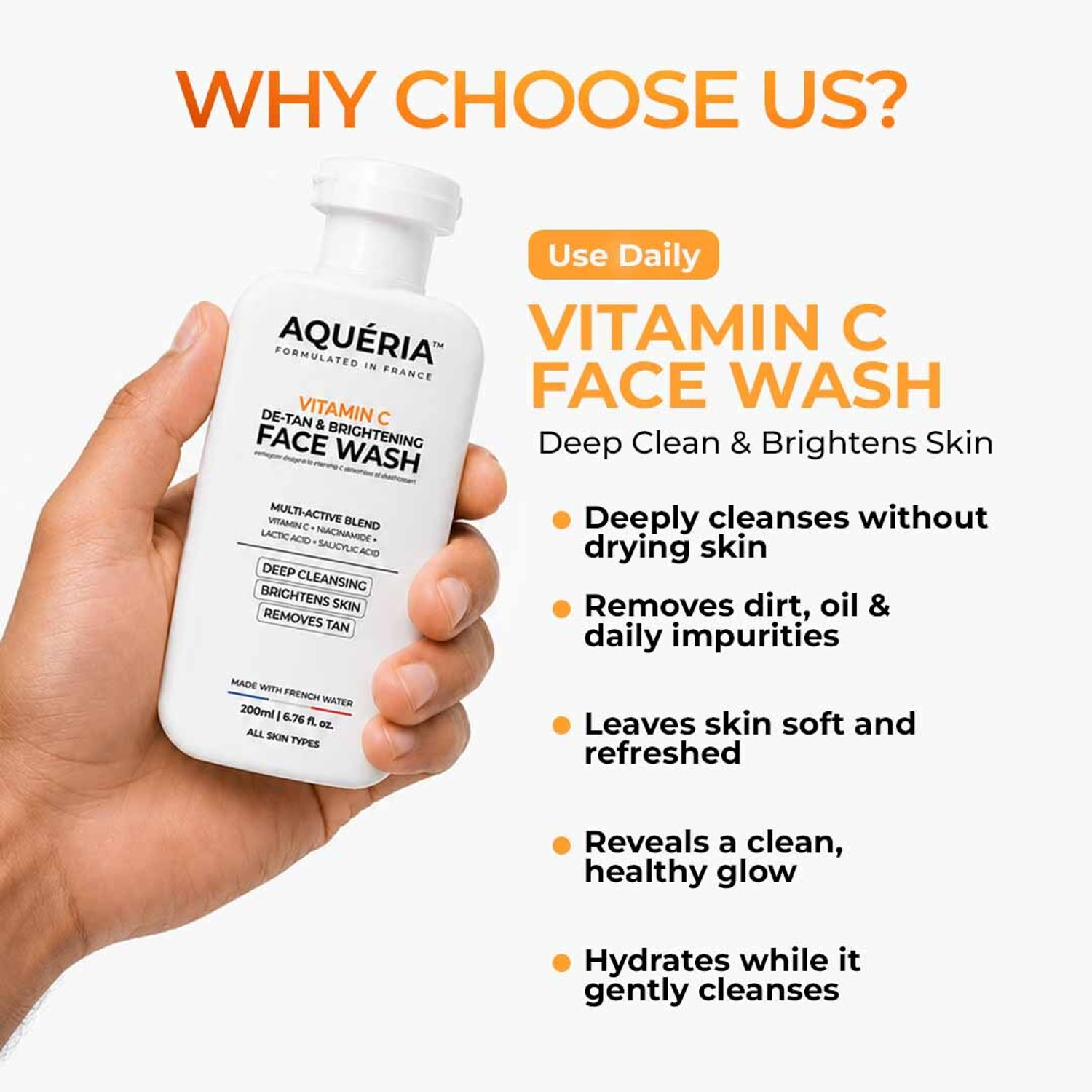 Image of Aqueria Complete Vitamin C Skincare Combo Face Wash 200ml Serum 50ml Moisturizer 100g