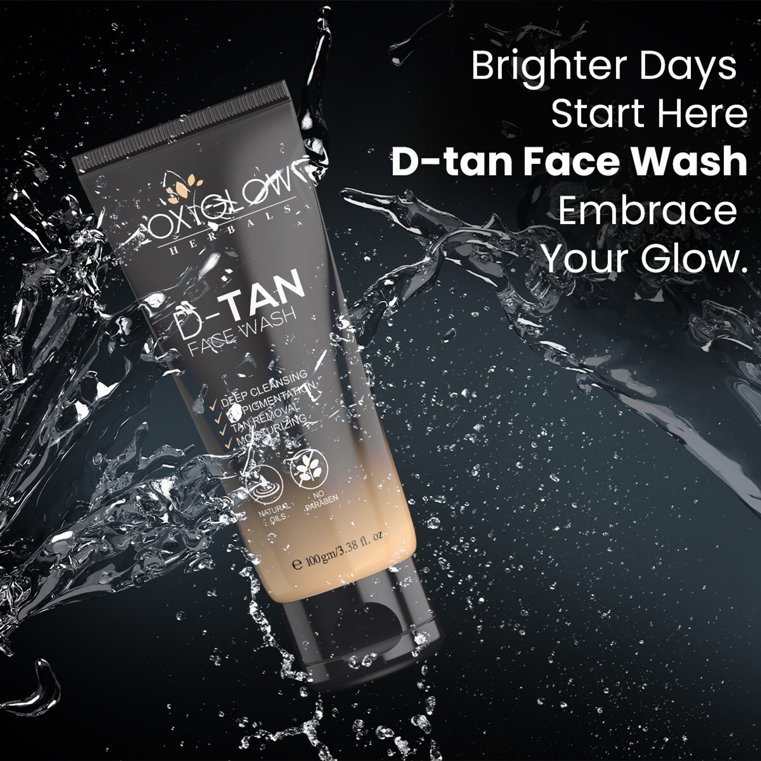 Image of OXYGLOW 7 in One Charcoal Face Wash 100g & D-Tan Face Wash 100g Comb