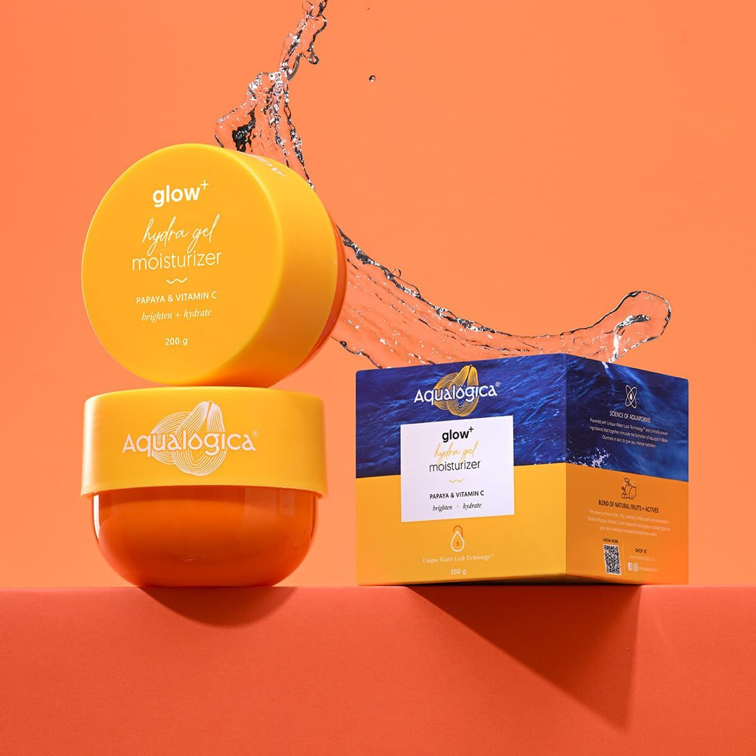 Image of Aqualogica Hydra Glow Duo - Glow+ Dewy Sunscreen (50g) & Glow+ Hydra Gel Moisturizer (200g)