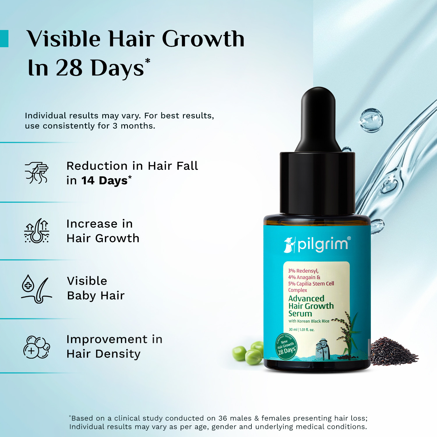 Image of Pilgrim Spanish Rosemary & Biotin Hair Oil + Spanish Rosemary Biotin Shampoo + Hair Growth Serum (30 ML) + Rosemary Water