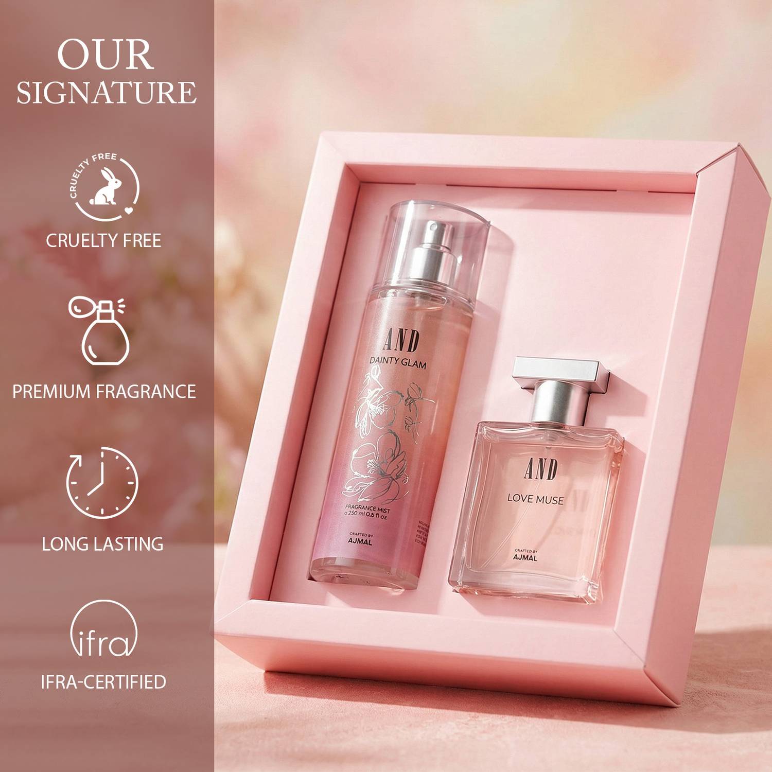 AND Love Muse Eau De Parfum 50ML & Dainty Glam Body Mist 200ML - Image 4