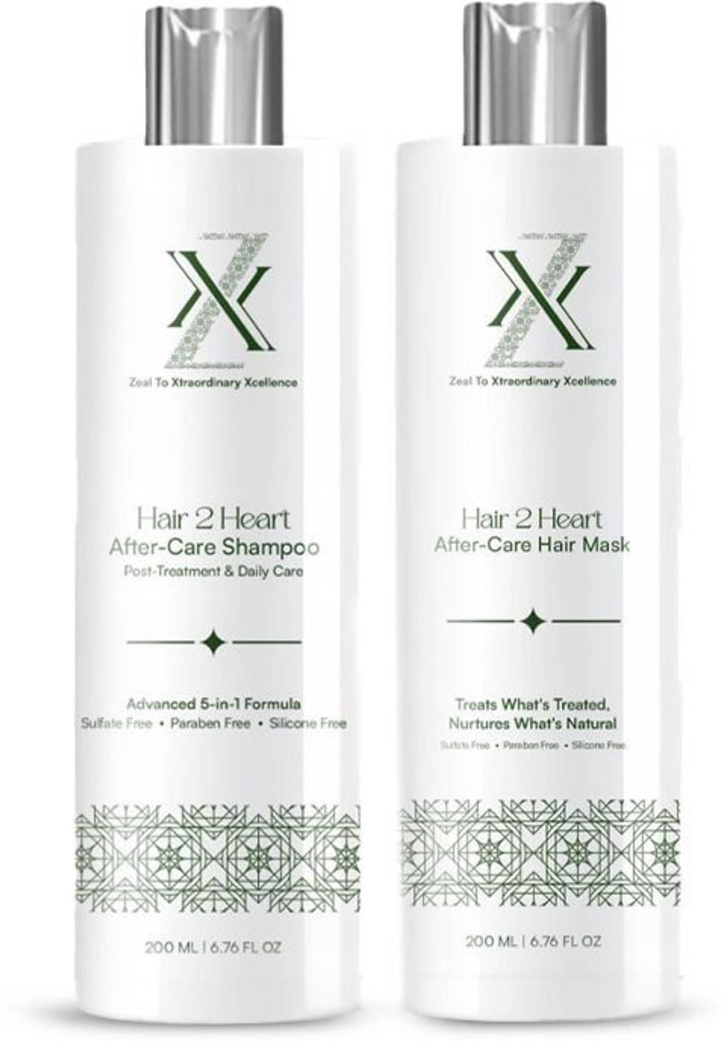 京極SHAMPOO & TREATMENT とフォームセット ZXX Hair 2 Heart After-Care Shampoo & Hair Mask Combo (200ml Each