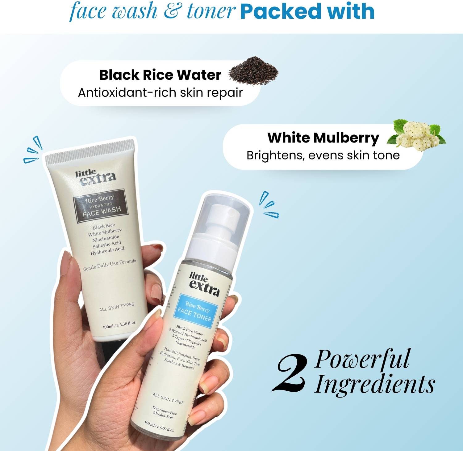 Little Extra Niacinamide Face Wash & Pore Minimizing Toner Combo