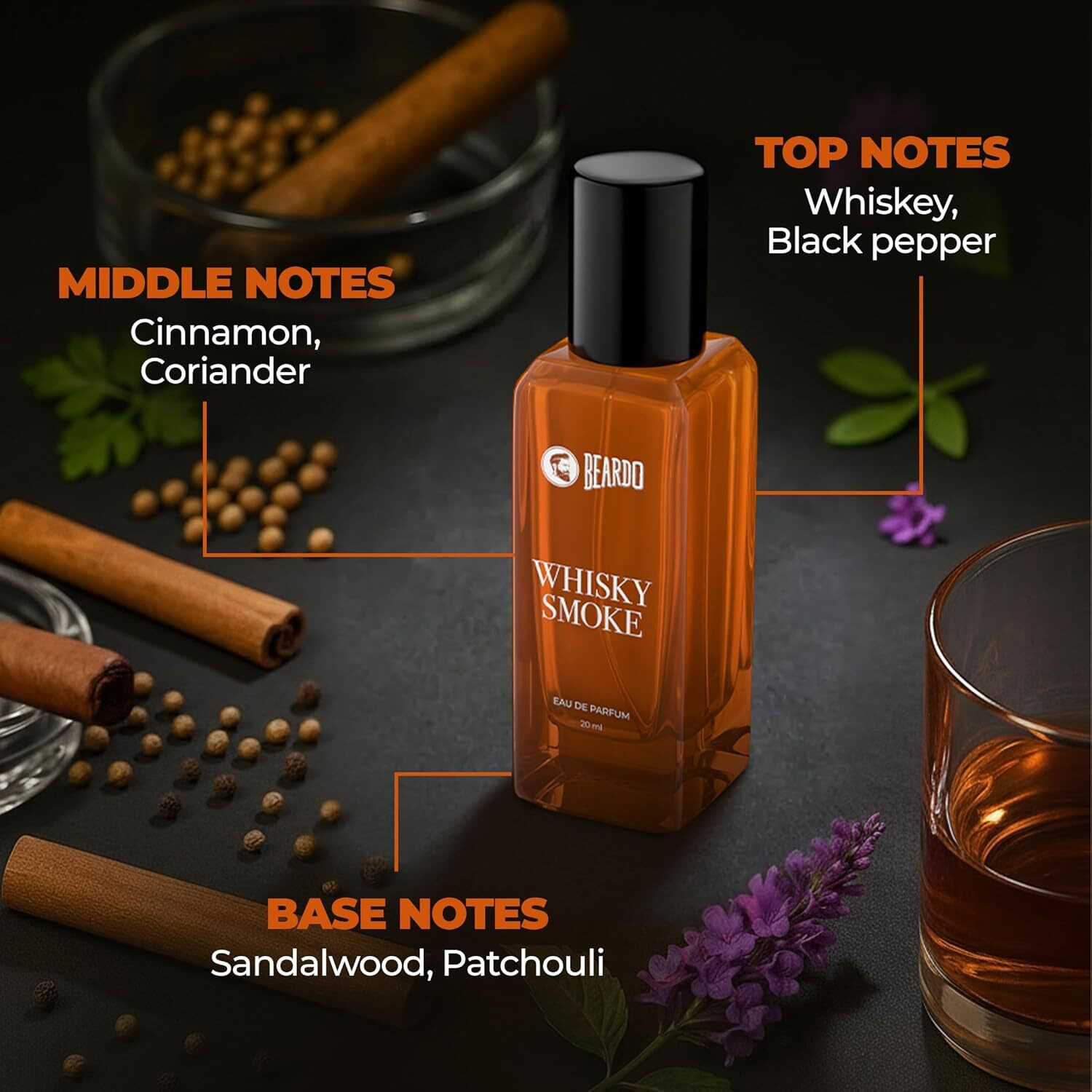 Image of BEARDO Whisky Smoke, GodFather, Mariner & Don Perfume EDP For Men Combo (Set of 4) Eau de Parfum - 80 ml