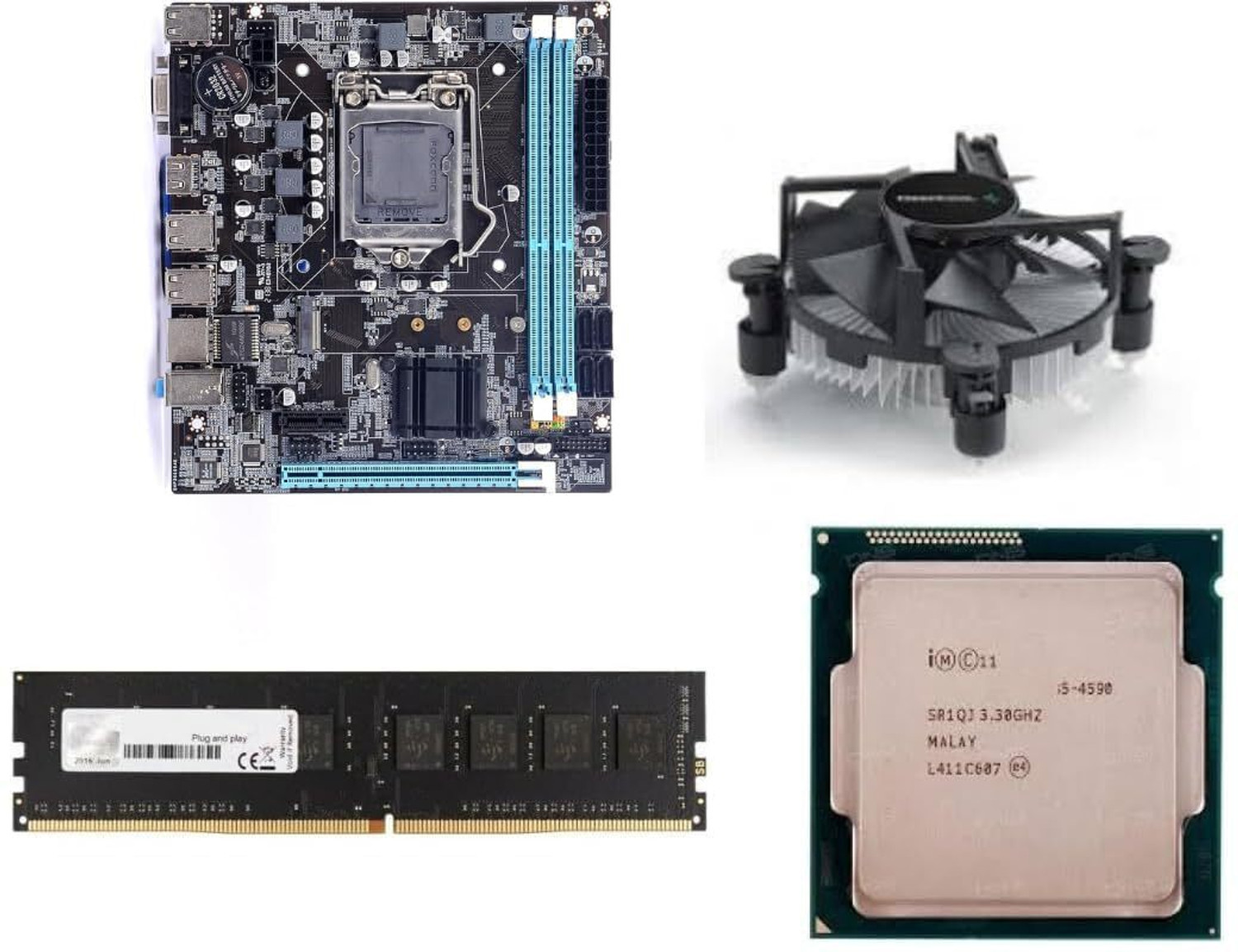 Image of CPU WALA H81 Combo i5 4570 /4590 + 8GB DDR3 RAM + CPU Fan LGA 1150Socket Micro-ATX Intel H81 Express Chipset DDR3 Motherboard for Desktop