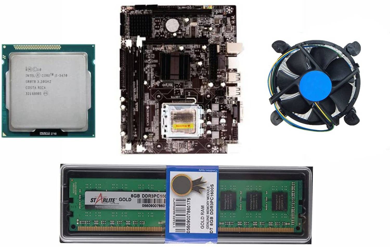 Thunderz Processor i5 3470 3.20Ghz + 8gb ddr3 RAM+ fan Combo