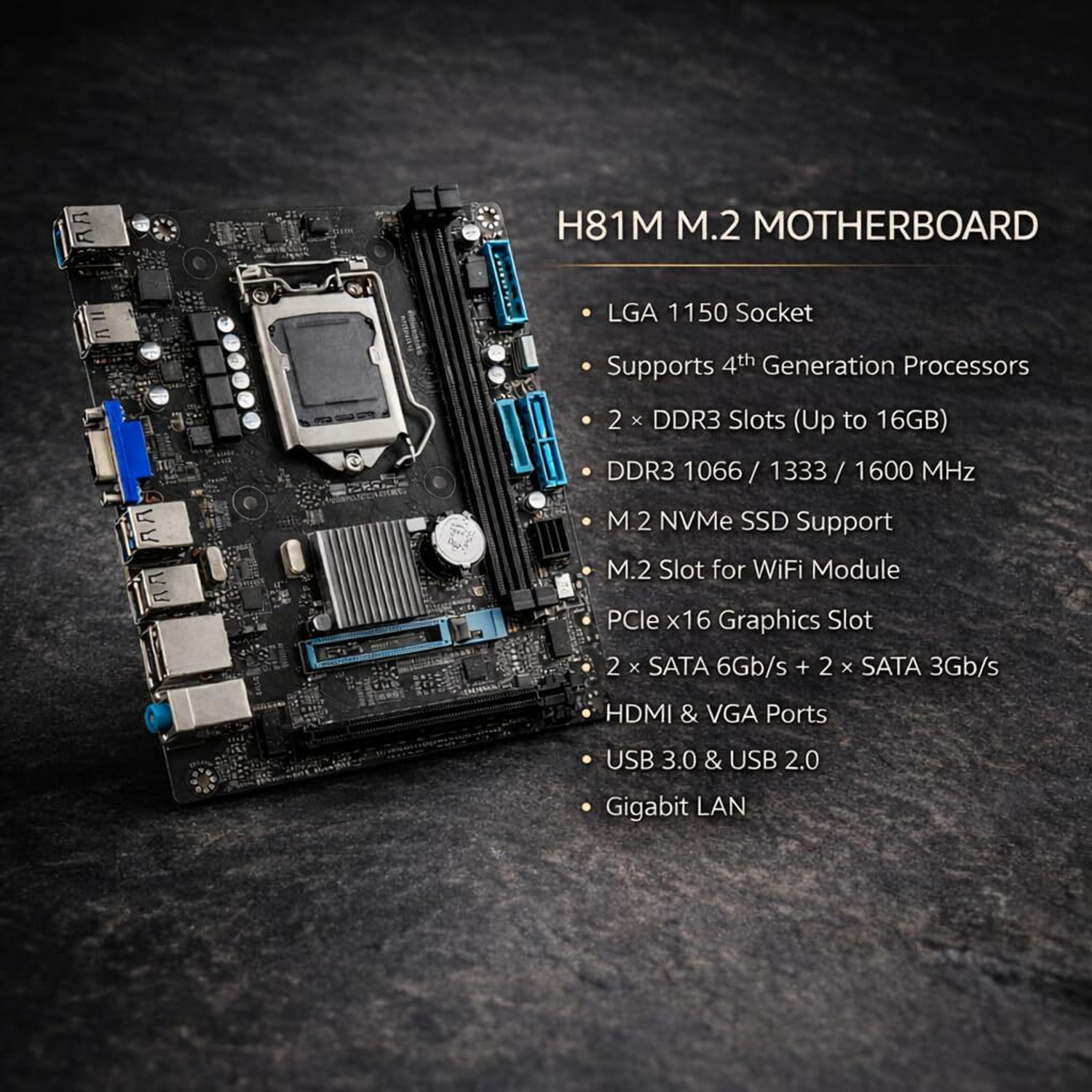 Image of CPU WALA H81 Combo i5 4570 /4590 + 8GB DDR3 RAM + CPU Fan LGA 1150Socket Micro-ATX Intel H81 Express Chipset DDR3 Motherboard for Desktop
