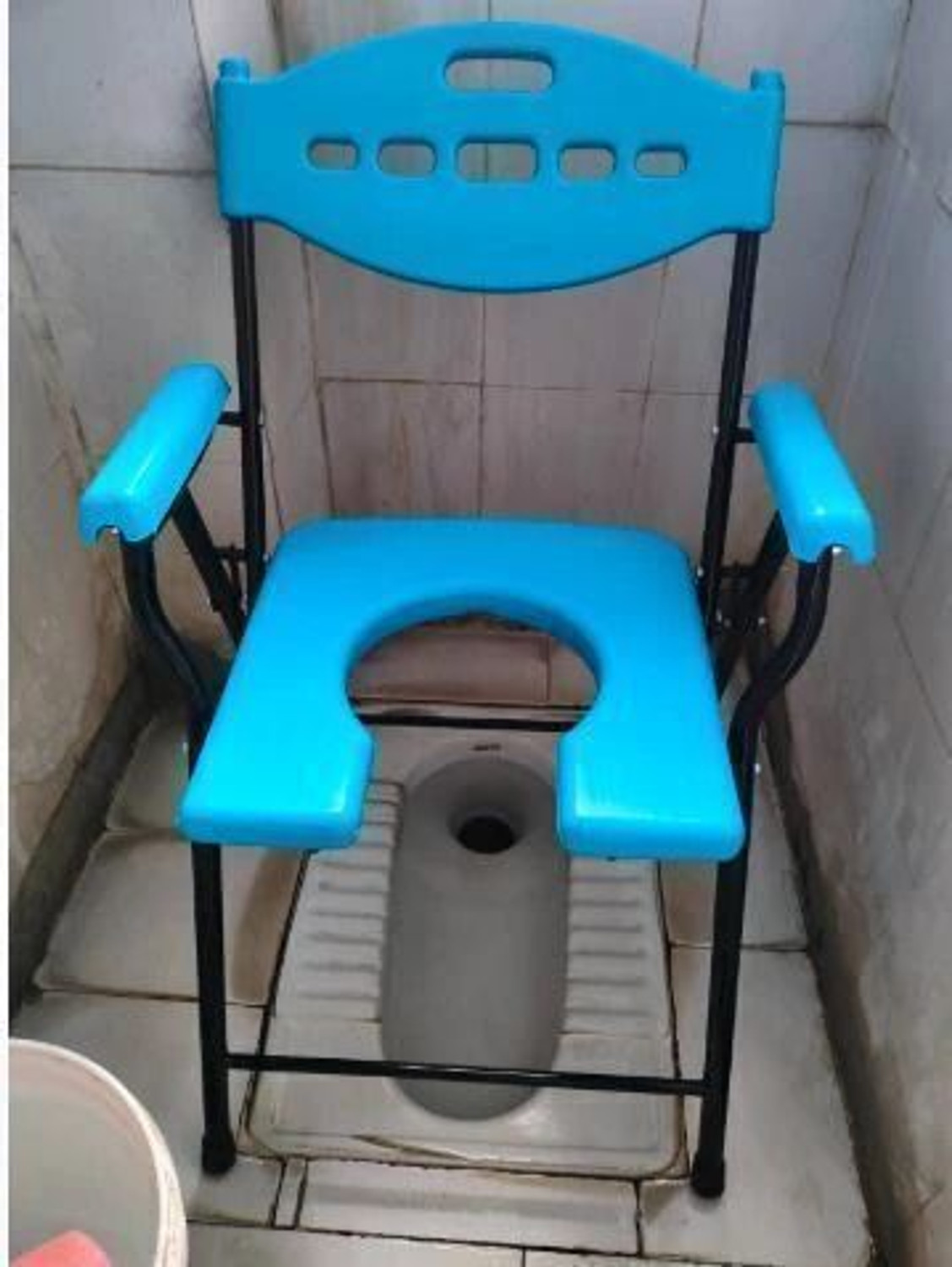 Image of cutfine Premium Folding Commode Chair Indian Toilet Seat For Elderly Disabled,Paitent Commode Chair
