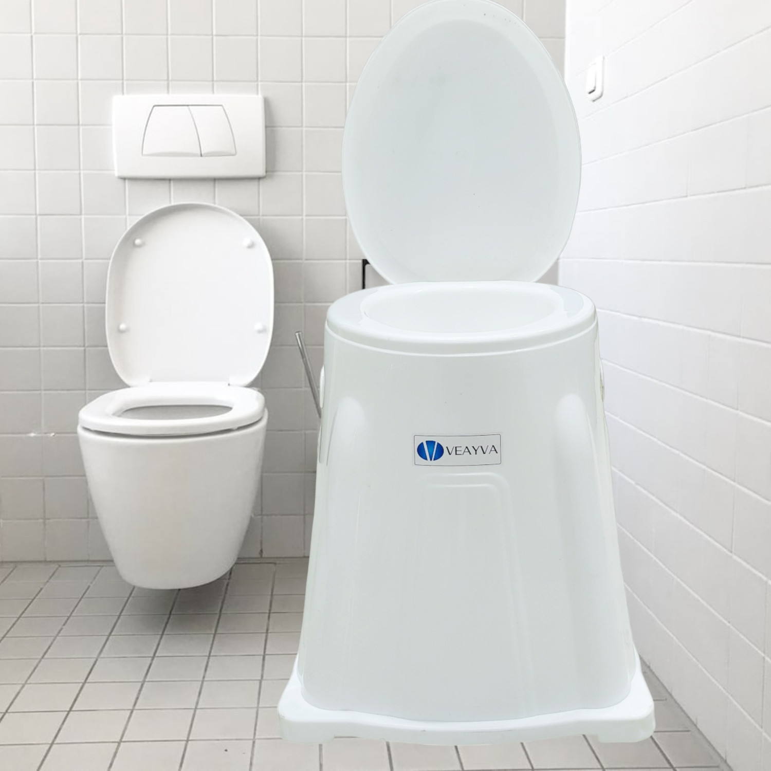Image of veayva INDIAN TOILET TO WESTERN CONVERTOR| stool | for patients Commode Shower Chair