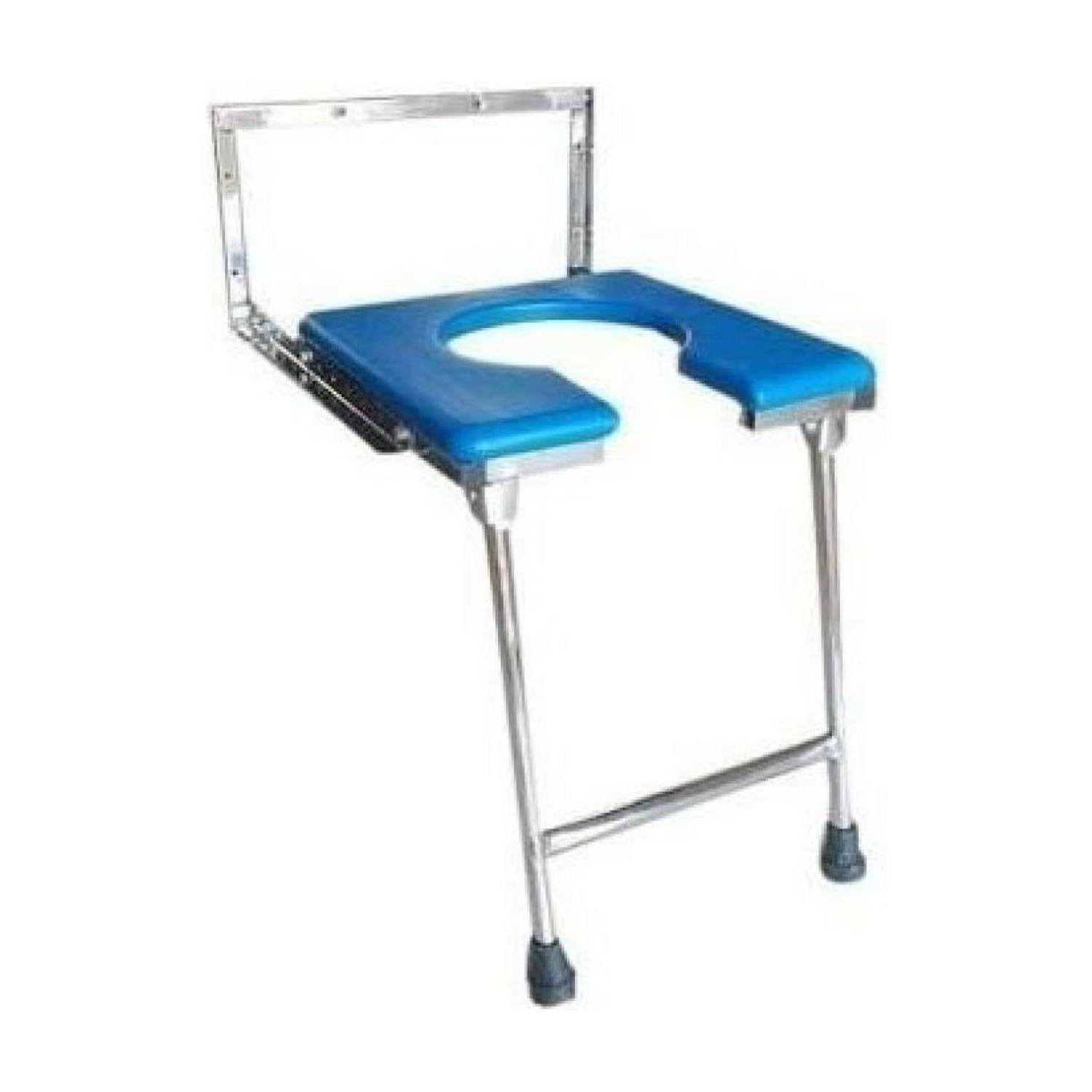 BEDICIA Wall Mounted Commode Chair for Indian Toilet Foldable Stainless Steel Commode Chair