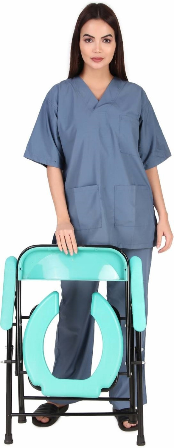 Image of SVS SURGICAL Commode Chair for unisex /ADULT Comfortable Safe chair Commode Chair (Green) Commode Chair