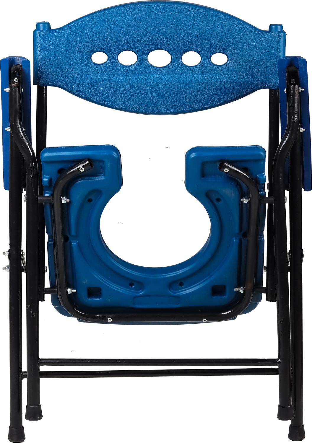 Image of BBSurgical Plastic Comfortable Commode Fixed Armrests, Backrest, Easy-Fold, Non-Slip Base Commode Chair