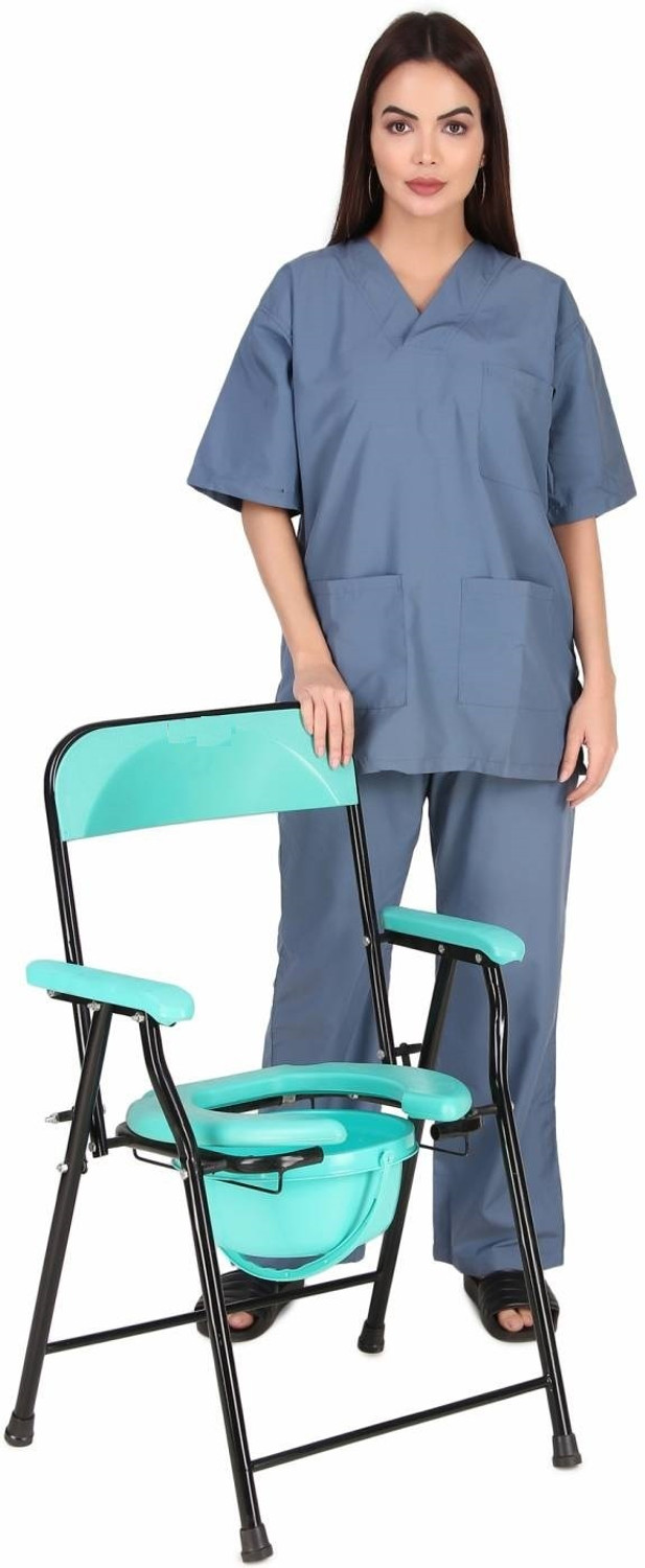 Image of SVS SURGICAL Commode Chair for unisex /ADULT Comfortable Safe chair Commode Chair (Green) Commode Chair