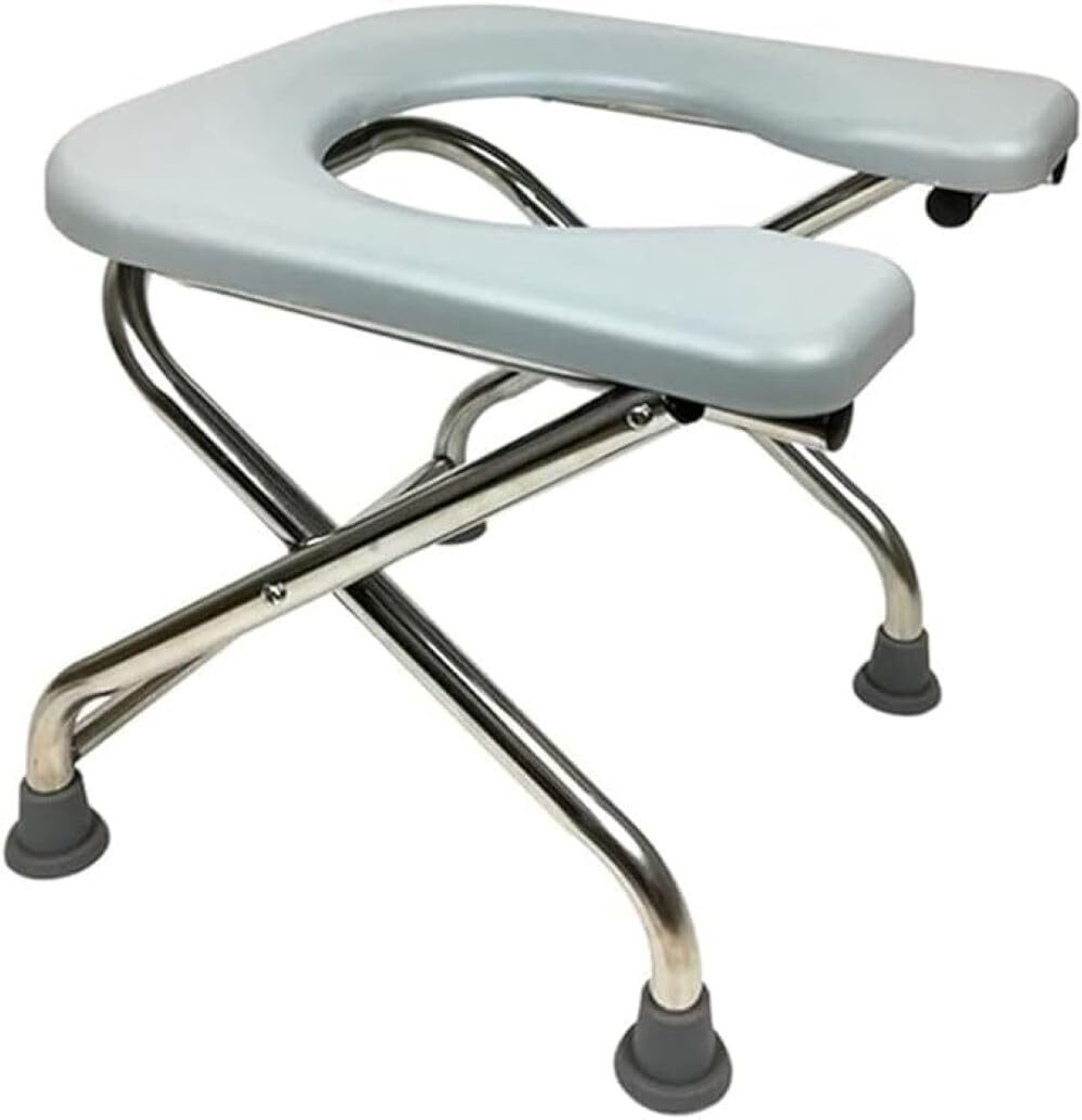 Image of BEDICIA Foldable Stainless Steel Shower Commode Chair with Pot Pregnant Women Commode Chair