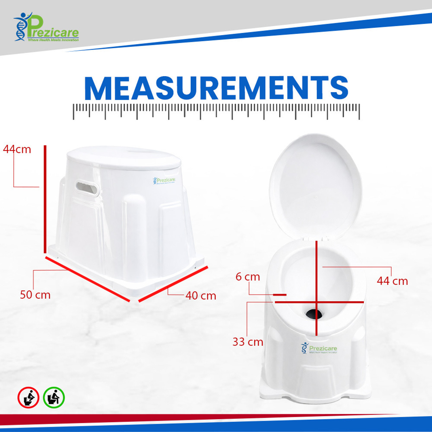 Image of Prezicare Indian To Western Toilet Converter | For Elderly & Disabled Commode Chair