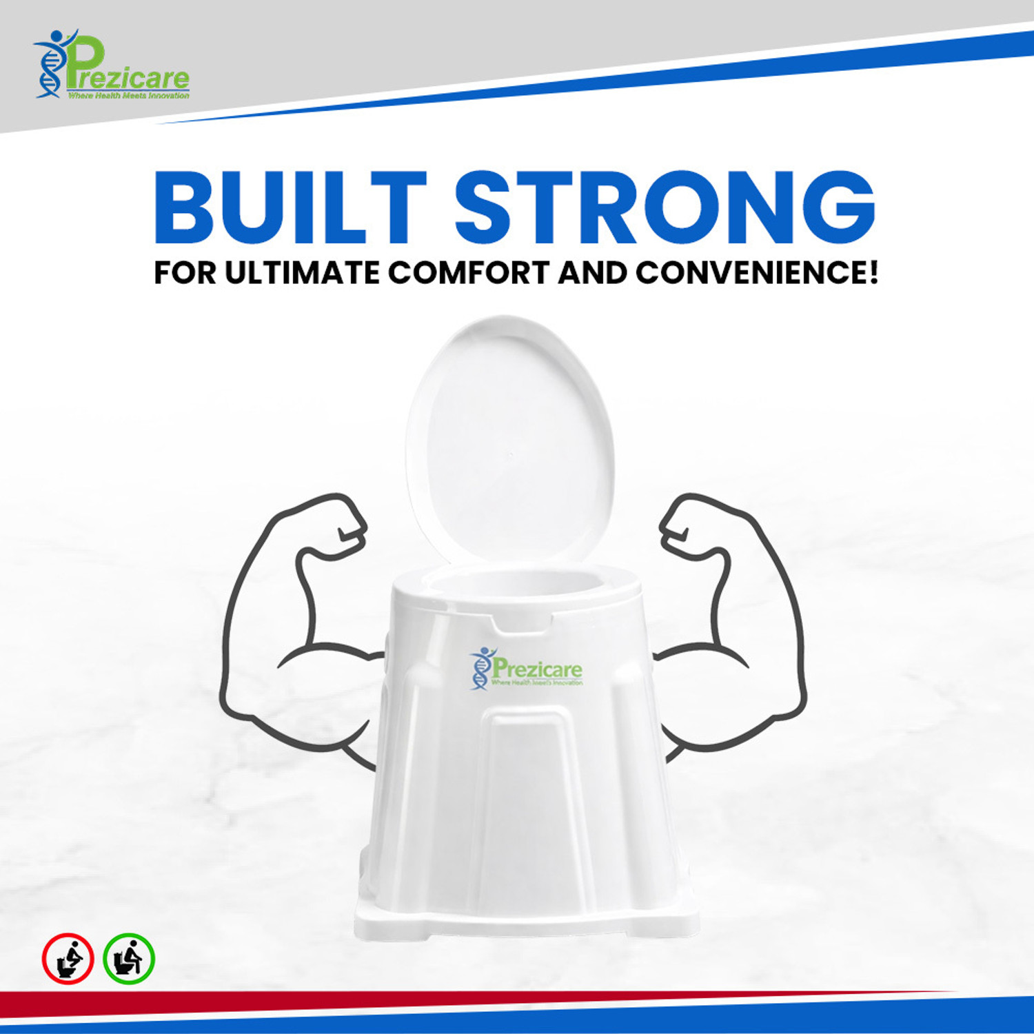 Image of Prezicare Indian To Western Toilet Converter | For Elderly & Disabled Commode Chair