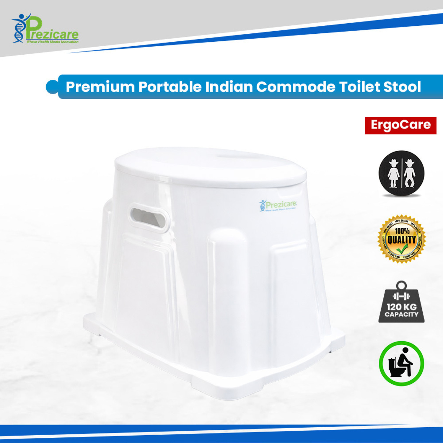 Image of Prezicare Indian To Western Toilet Converter | For Elderly & Disabled Commode Chair