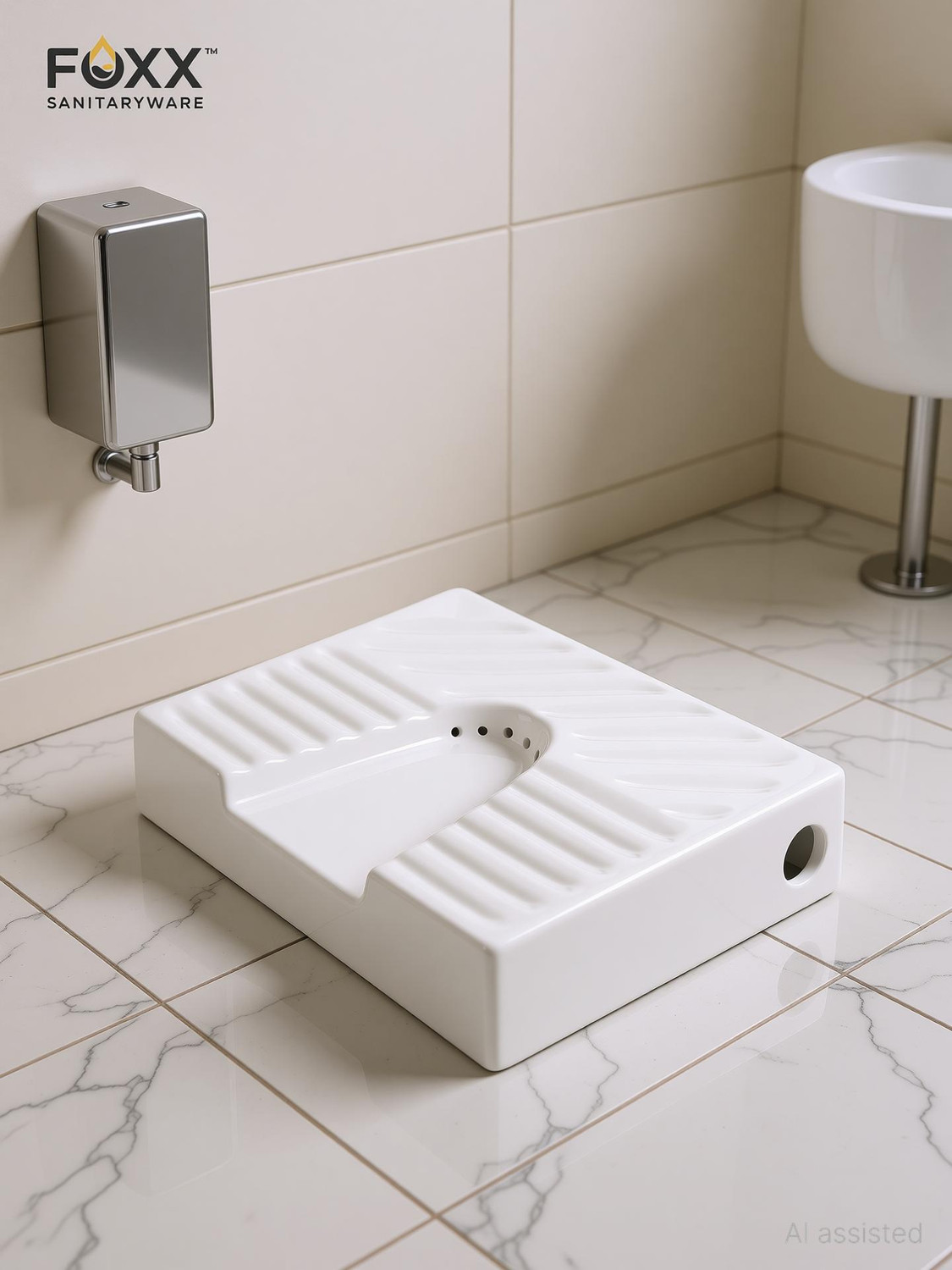 Image of Foxx Sanitaryware Premium White Ladies Urinal Urinal for Ladies (17x14x4) Standard Commode Urinal