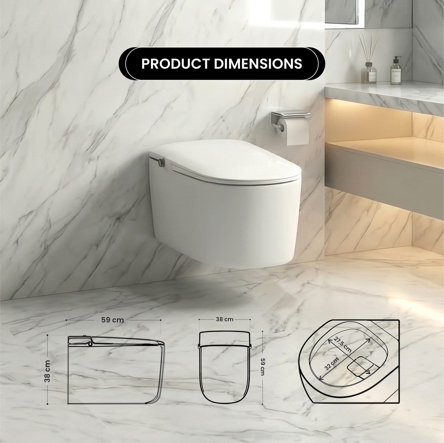Image of Ruva SMART WATER CLOSET(COMMODE) SMRT-01 Western Commode