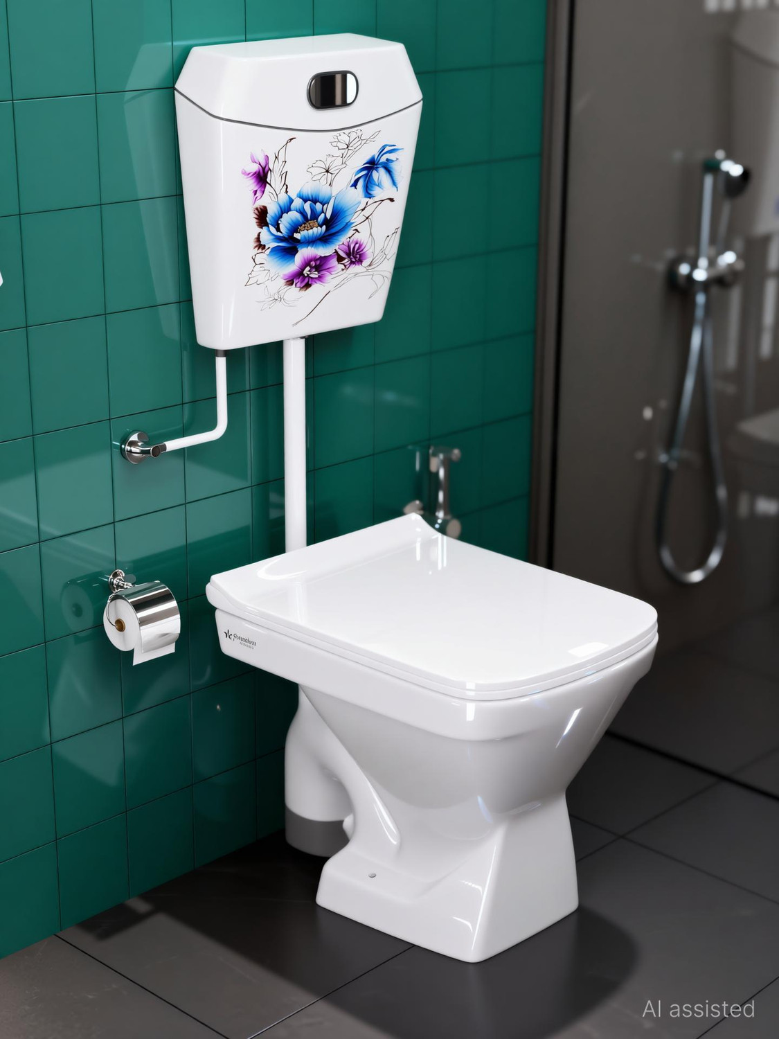 Image of Flipkart SmartBuy Luxurious Ewc Square Floor Mounted S-Trap Commode With Flush Tank ewc Western Commode