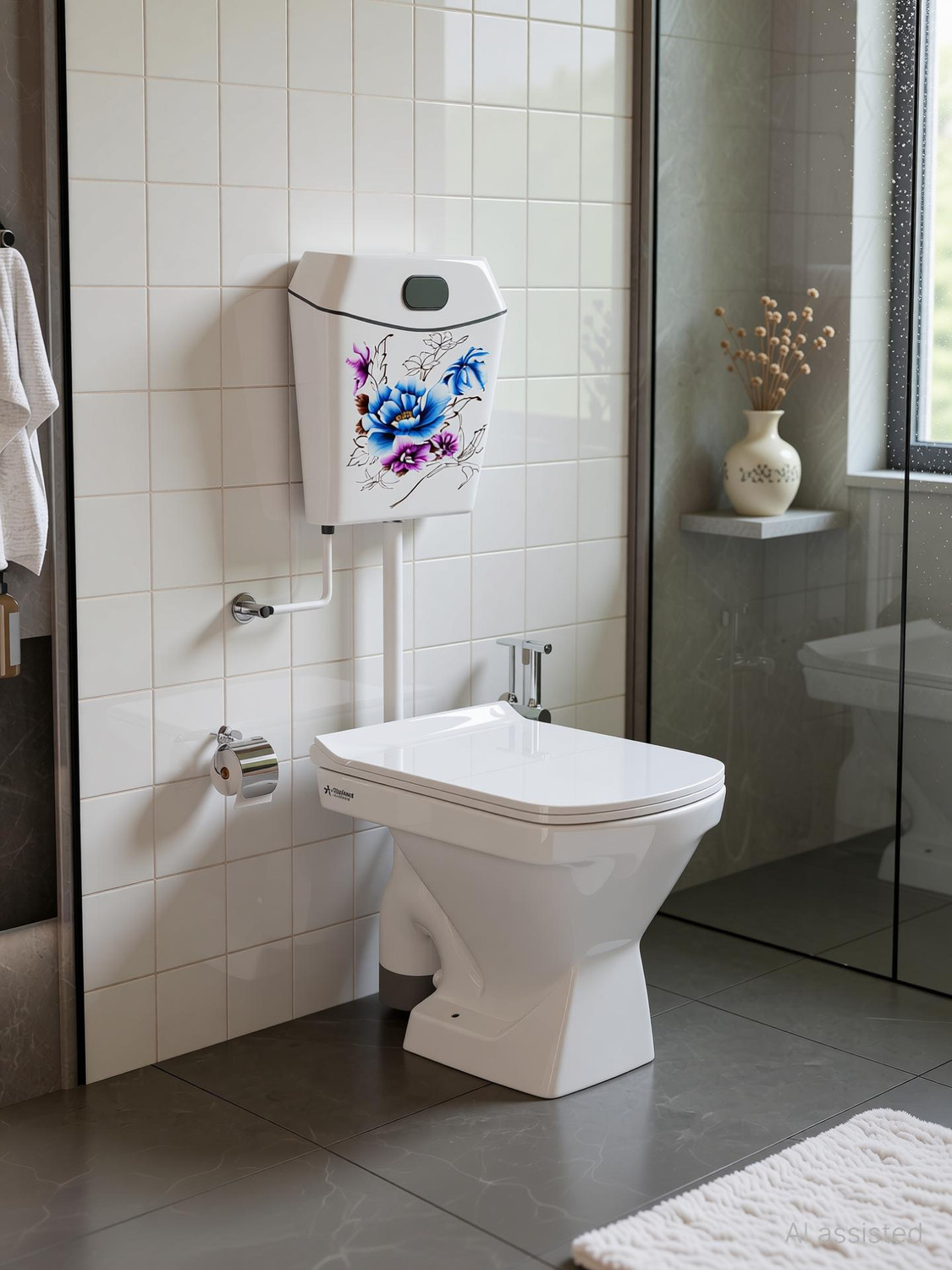 Image of Flipkart SmartBuy Luxurious Ewc Square Floor Mounted S-Trap Commode With Flush Tank ewc Western Commode