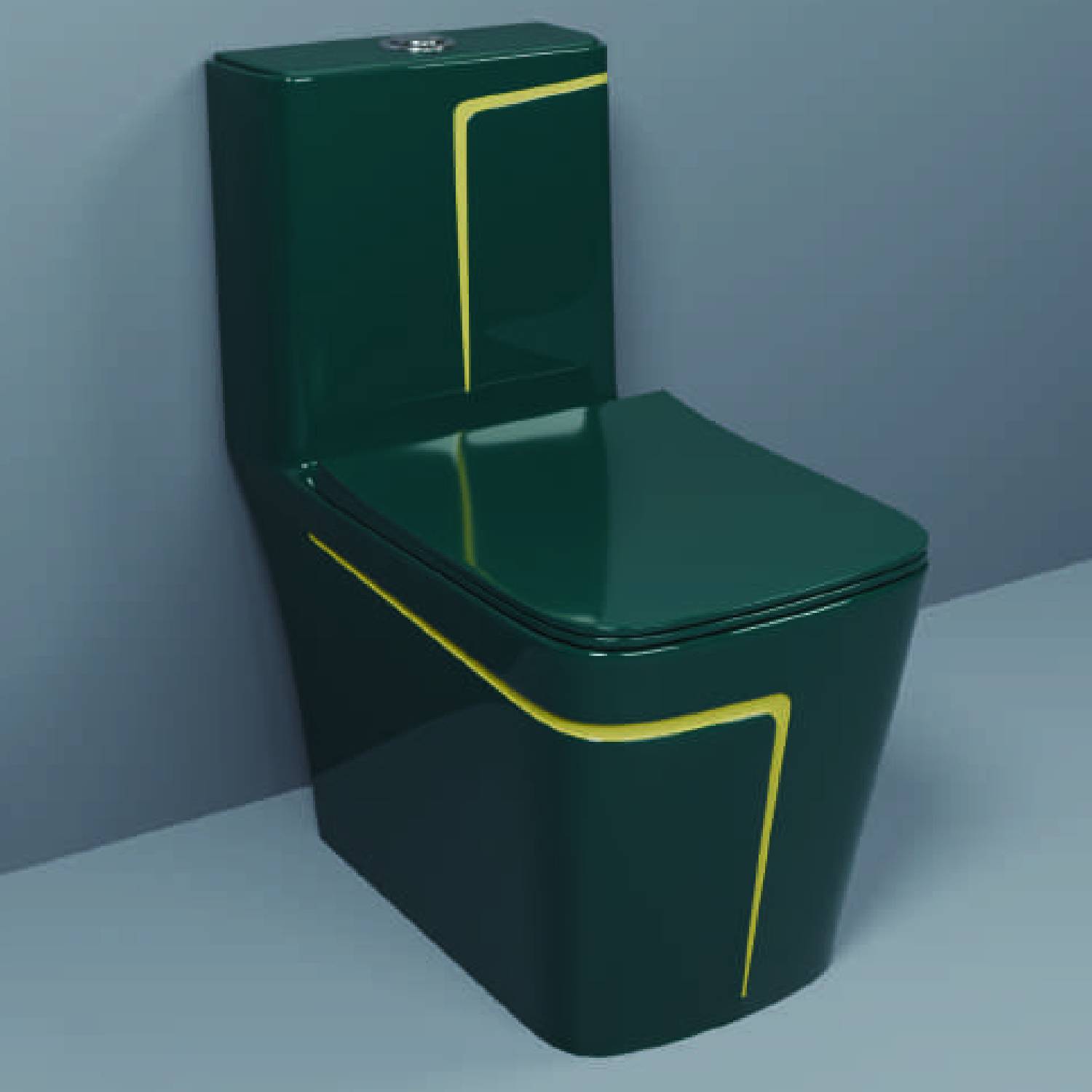 4VIEW One-Piece Western Commode | Modern Ceramic Water Closet with Soft Close Seat RM -2028 | 660L x 375W x 740H mm Western Commode