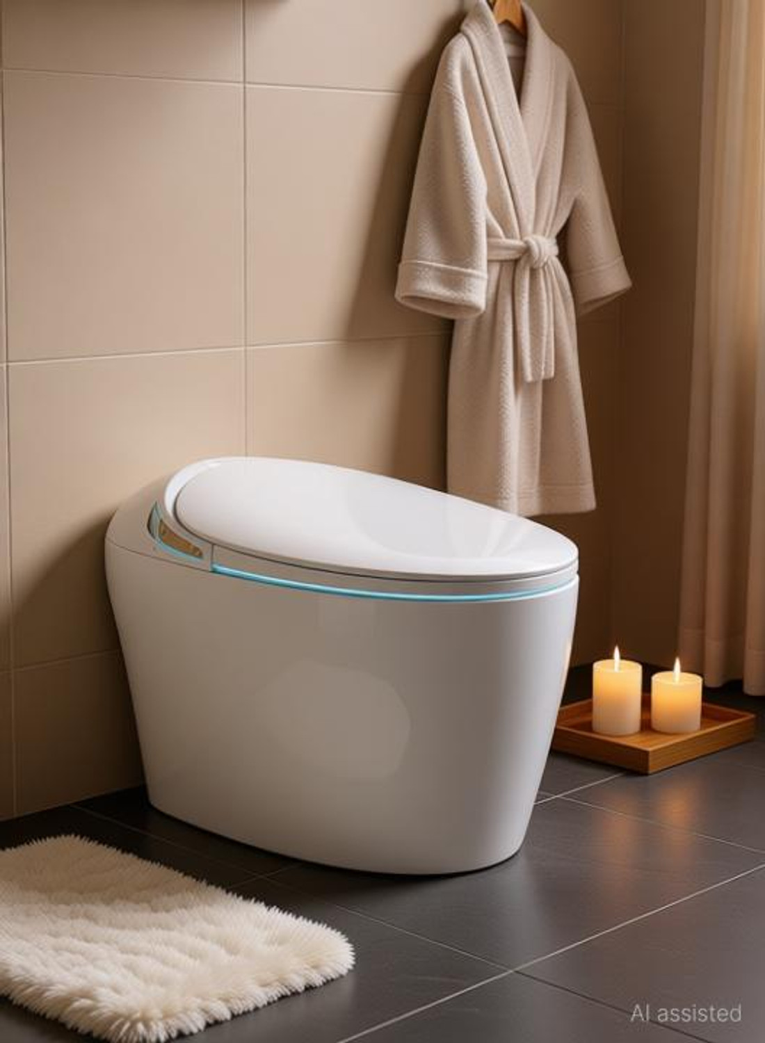 Image of JABON BAGNO Toilet Floor Mount | Heated Seat, Inbuilt Pump & Heater, Aroma & Foam Shield SATURN Smart Western Commode