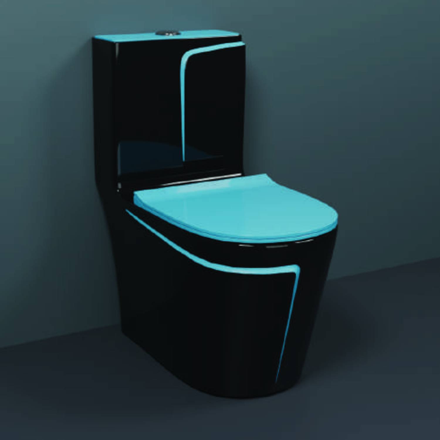 AGOEN One-Piece Western Commode | Modern Ceramic Water Closet with Soft Close Seat RM - 1027 | 660L x 375W x 740H mm Western Commode