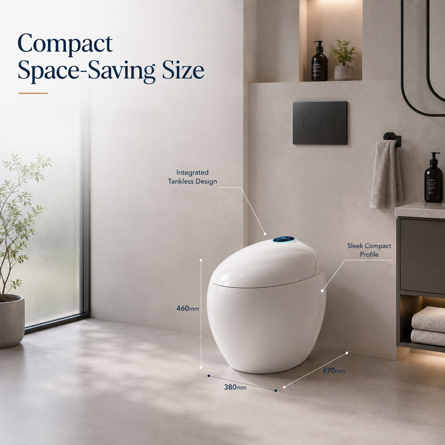 Image of Uniwell UNIWELL Smart One Piece Toilet | Ceramic Floor Mounted WC with Syphonic Flush | US-7004 Western Commode