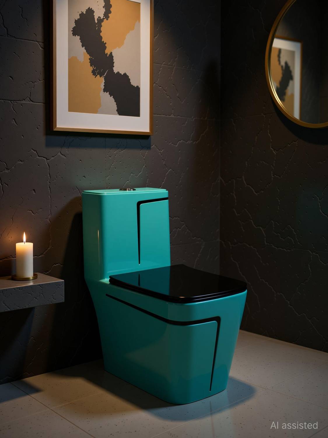 4VIEW One-Piece Western Commode | Modern Ceramic Water Closet with Soft Close Seat RM -2012 | 660L x 375W x 740H mm Western Commode