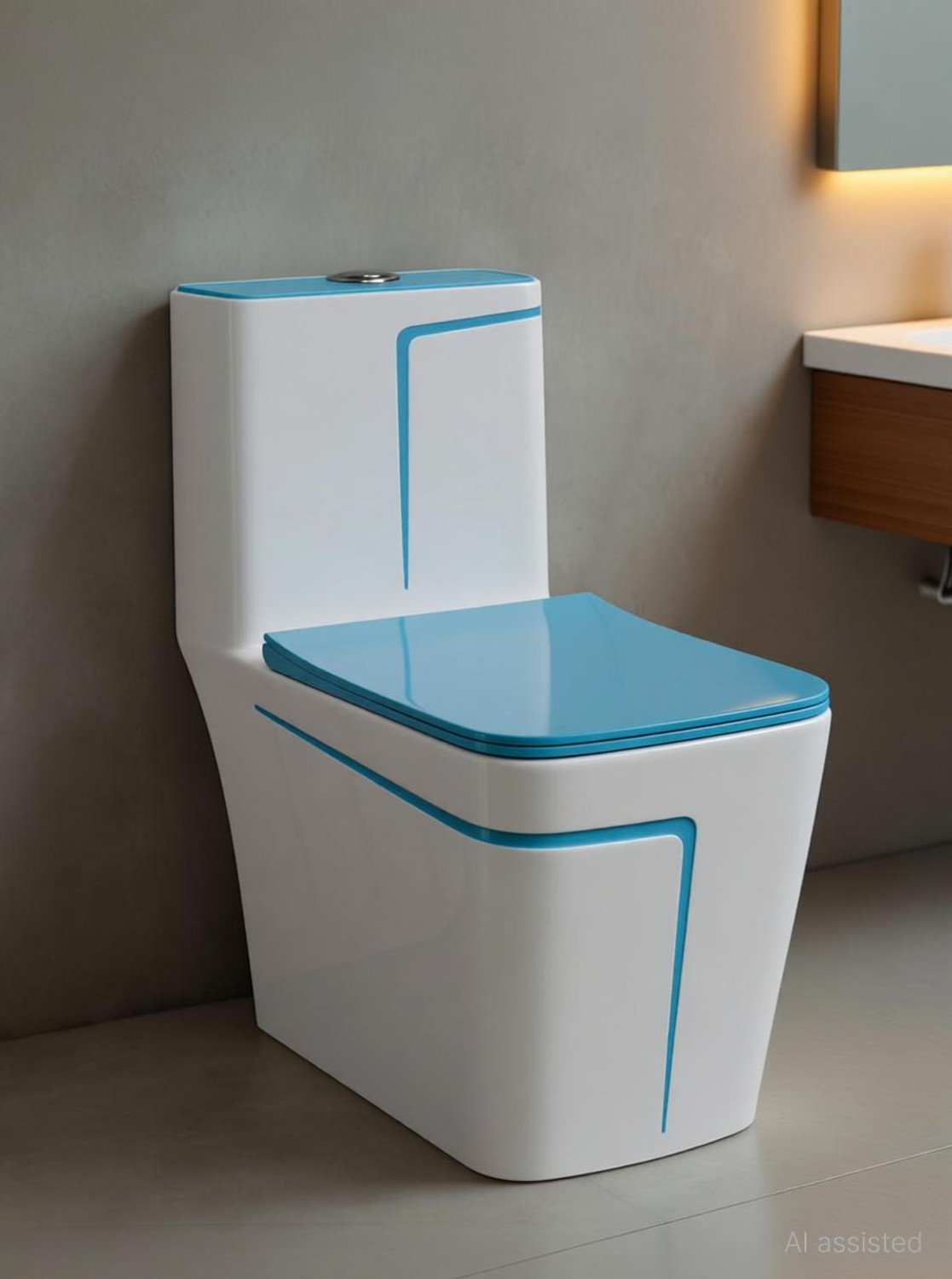 Image of Aimniwell International Western Commode | Premium One Piece Toilet | Soft Close Seat | Strong Flush S Trap | Western Bathroom Commode with Seat | Premium Quality Commode | AI2003 Western Commode