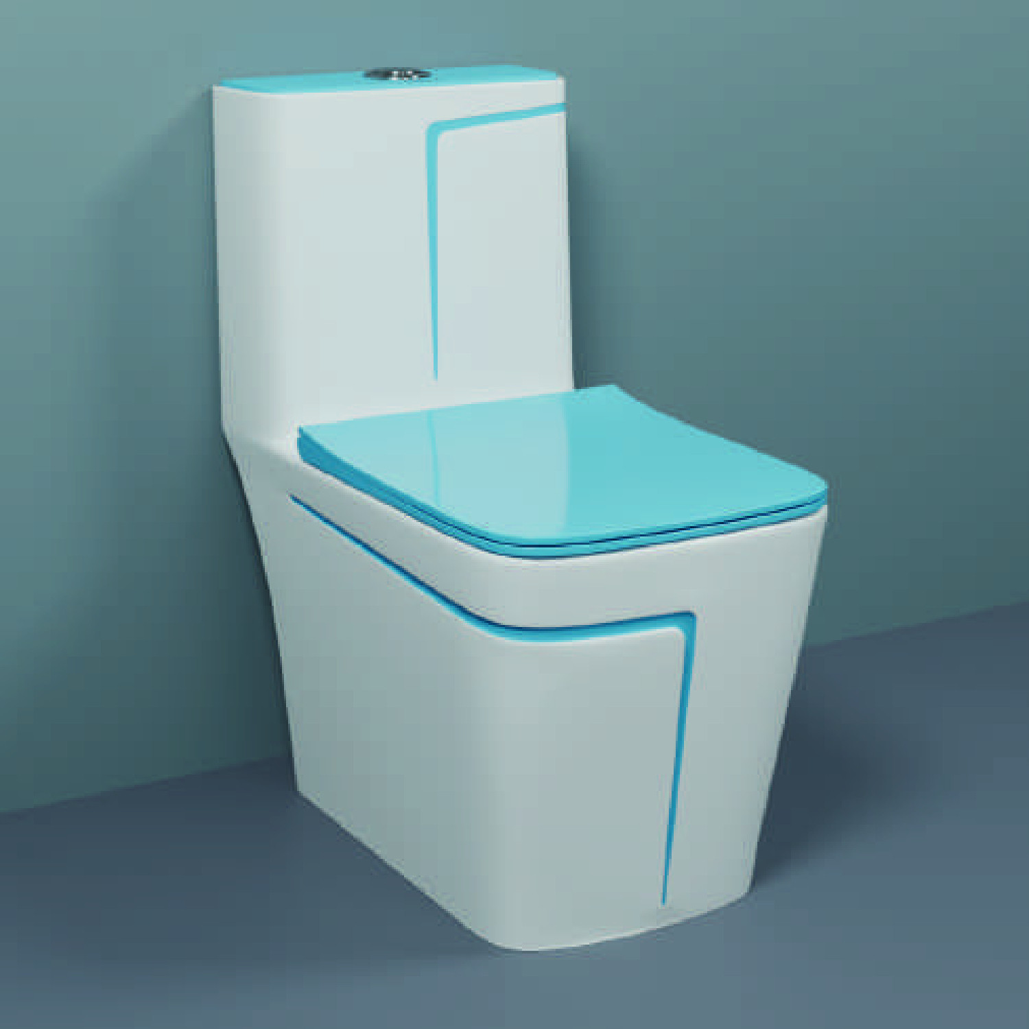 Image of AGOEN One-Piece Western Commode | Modern Ceramic Water Closet with Soft Close Seat RM -2003 | 660L x 375W x 740H mm Western Commode