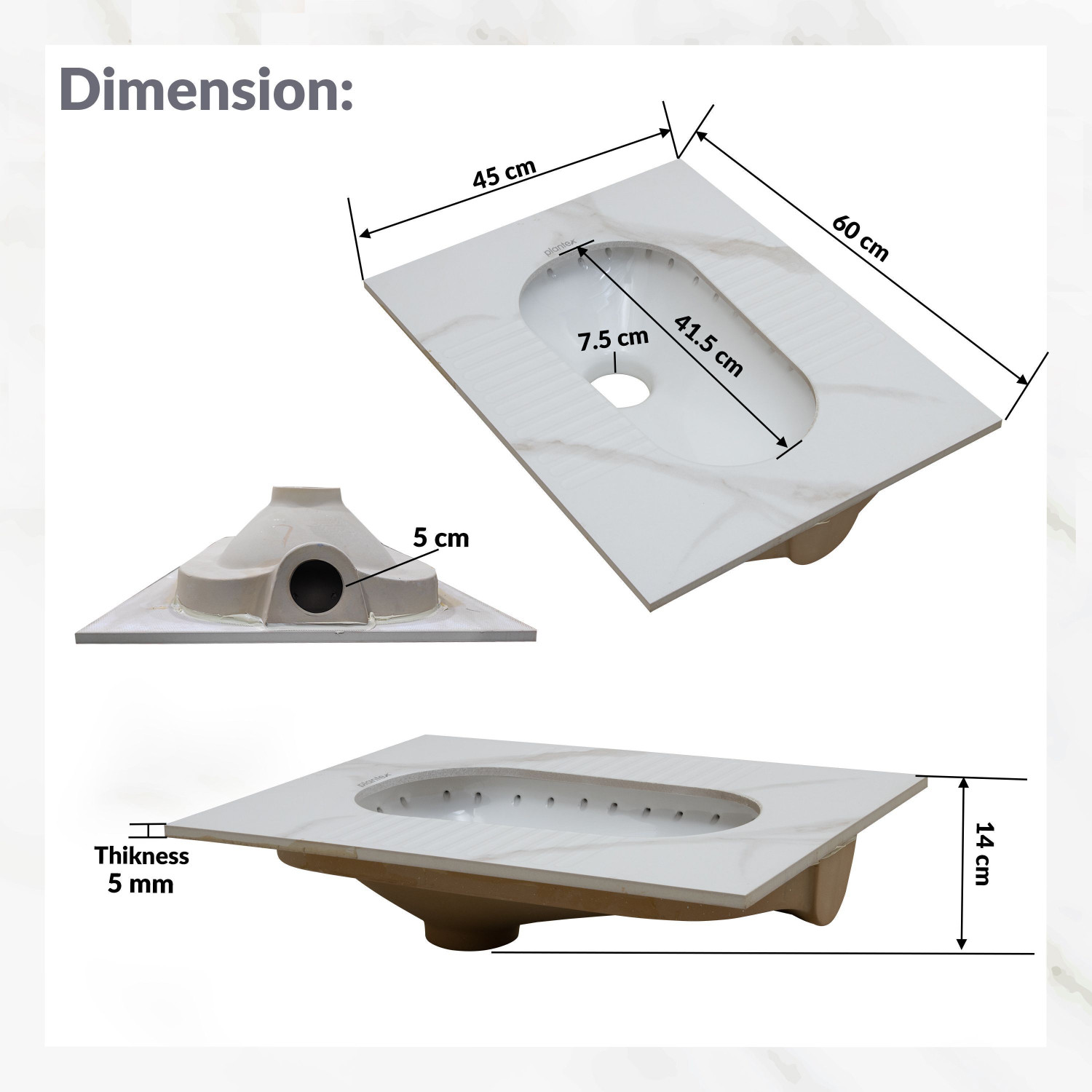 Image of Plantex Indian Toilet /Orrisa Pan for Bathroom /Commode for Toilet / Indian Toilet Pan Indian Commode