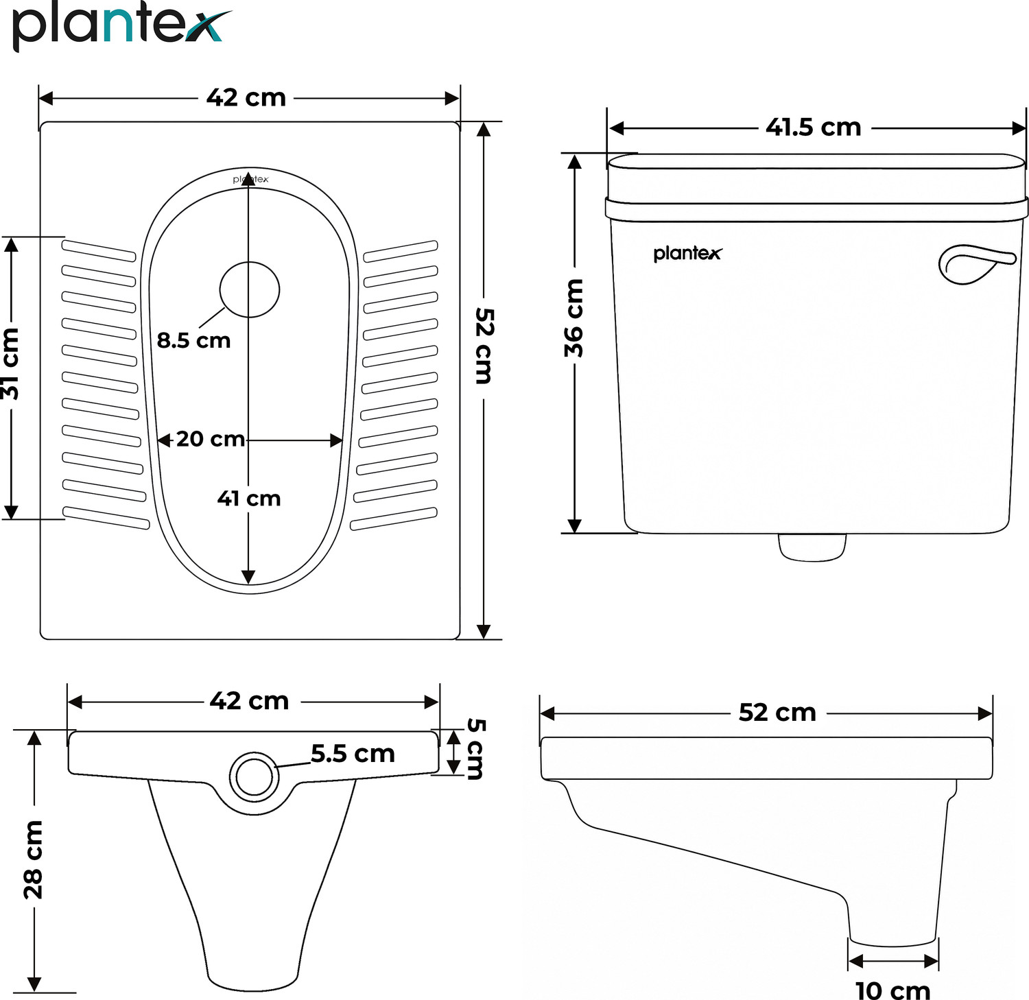 Image of Plantex Indian Toilet with Flush Tank /Ceramic Squating Pan /Flushing Cistern for Bathroom Indian Commode