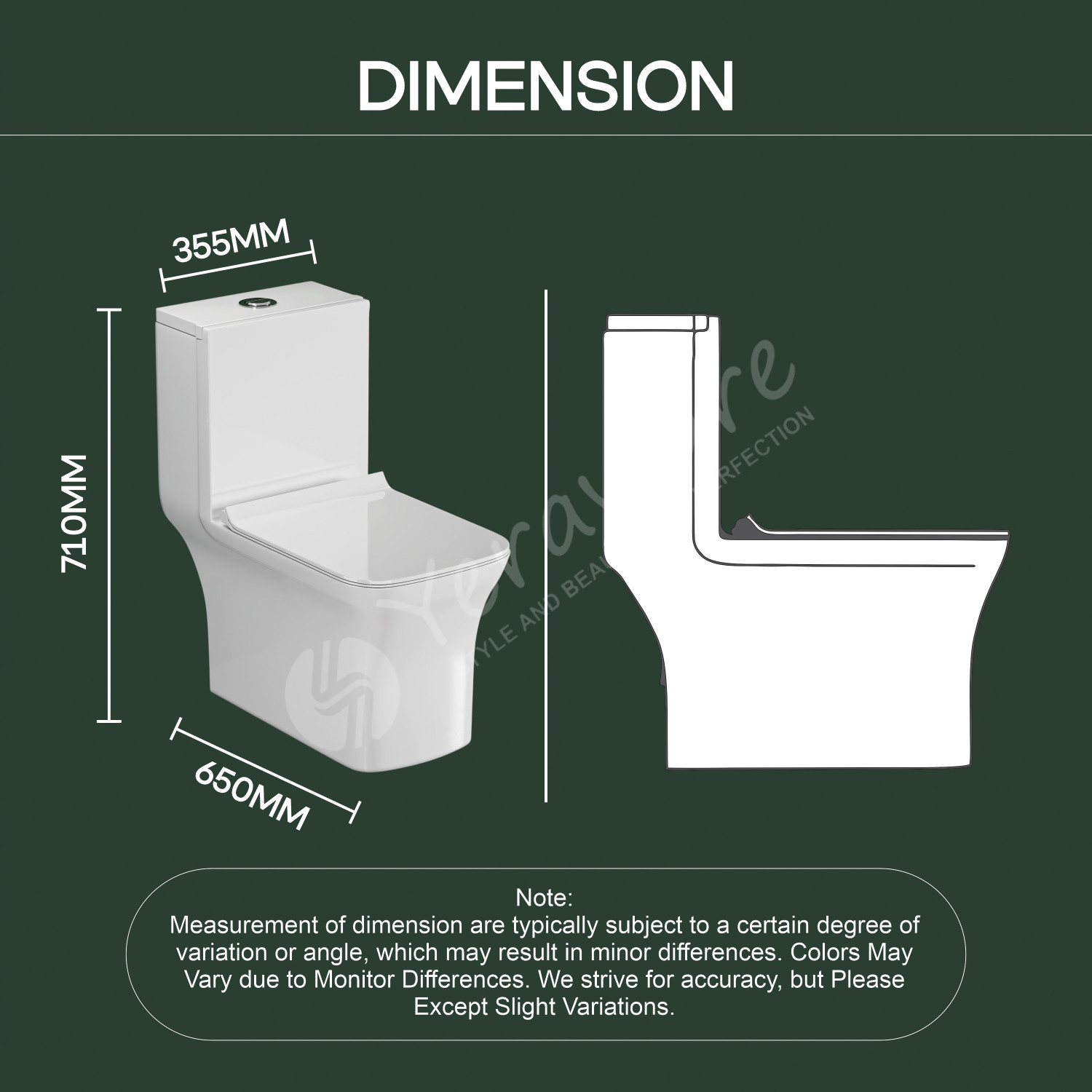 Image of yeraware PREMIUM CERAMIC MATERIAL ONE PIECE COMMODE WITH DUAL FLUSH SYSTEM 65X35X71 CM Western Commode