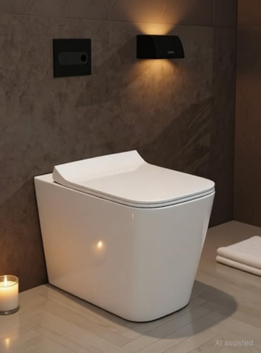 Image of Moro REVEL Rimless Flor Mounted| Anti-Bacterial Glaze | Soft Close Seat Cover (PP) | S-Trap Western Commode