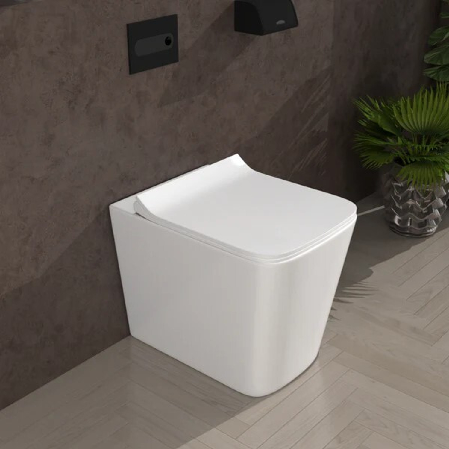 Image of Moro REVEL Rimless Flor Mounted| Anti-Bacterial Glaze | Soft Close Seat Cover (PP) | S-Trap Western Commode