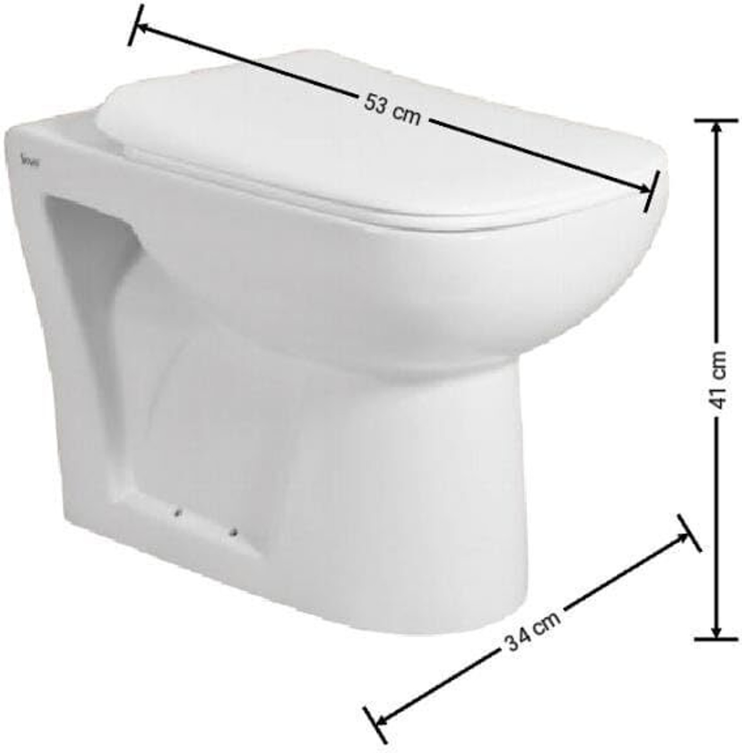 Image of Joyo Cera Floor Mounted Bathroom Commode Ceramic Floor Mounted European Water Closet /Western Toilet Commode /EWC With Slim Hydraulic Soft Close Seat Cover 54cm x 35cm x 41cm - White (P Trap) Western Commode