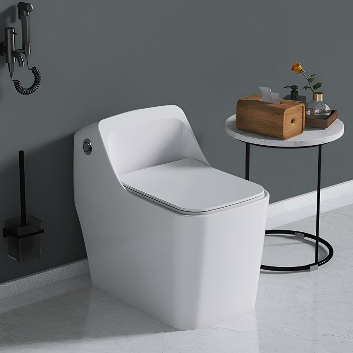 Image of Plantex Ceramic Rimless Western Toilet /Water Closet /Commode With Seat - S Trap Outlet (APS-3011) Western Commode