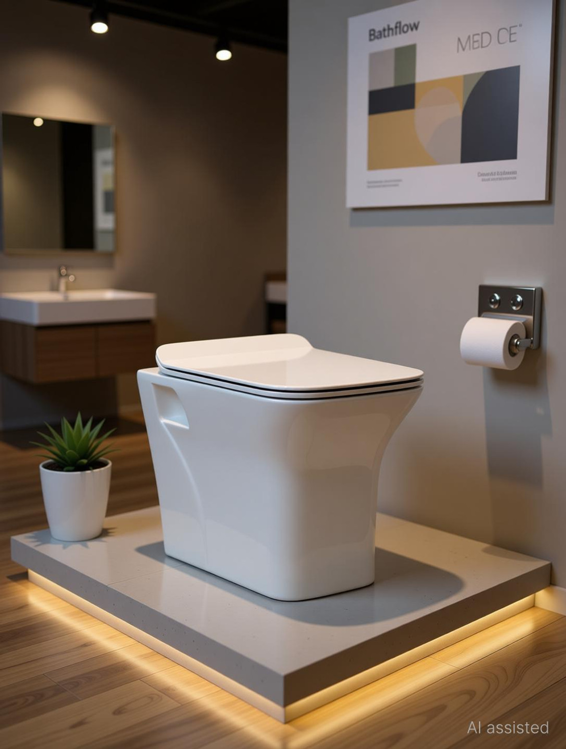 Image of Bathflow | Made of Ceramic | Soft Close | Dual Flush Water Saving | EWC | Western Commode