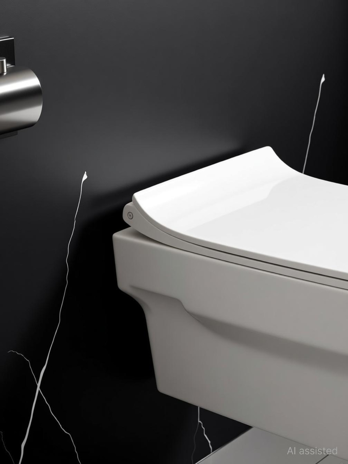 Image of JABON BAGNO Ceramic Western Toilet /Wall Hung Commode /Soft Closing Toilet Seat /P Trap - White Wall Hung Western Commode