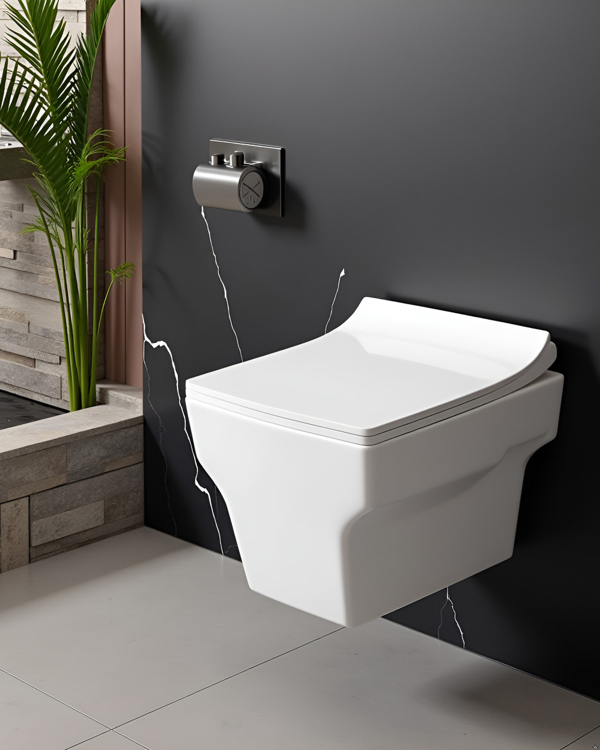 Image of JABON BAGNO Ceramic Western Toilet /Wall Hung Commode /Soft Closing Toilet Seat /P Trap - White Wall Hung Western Commode