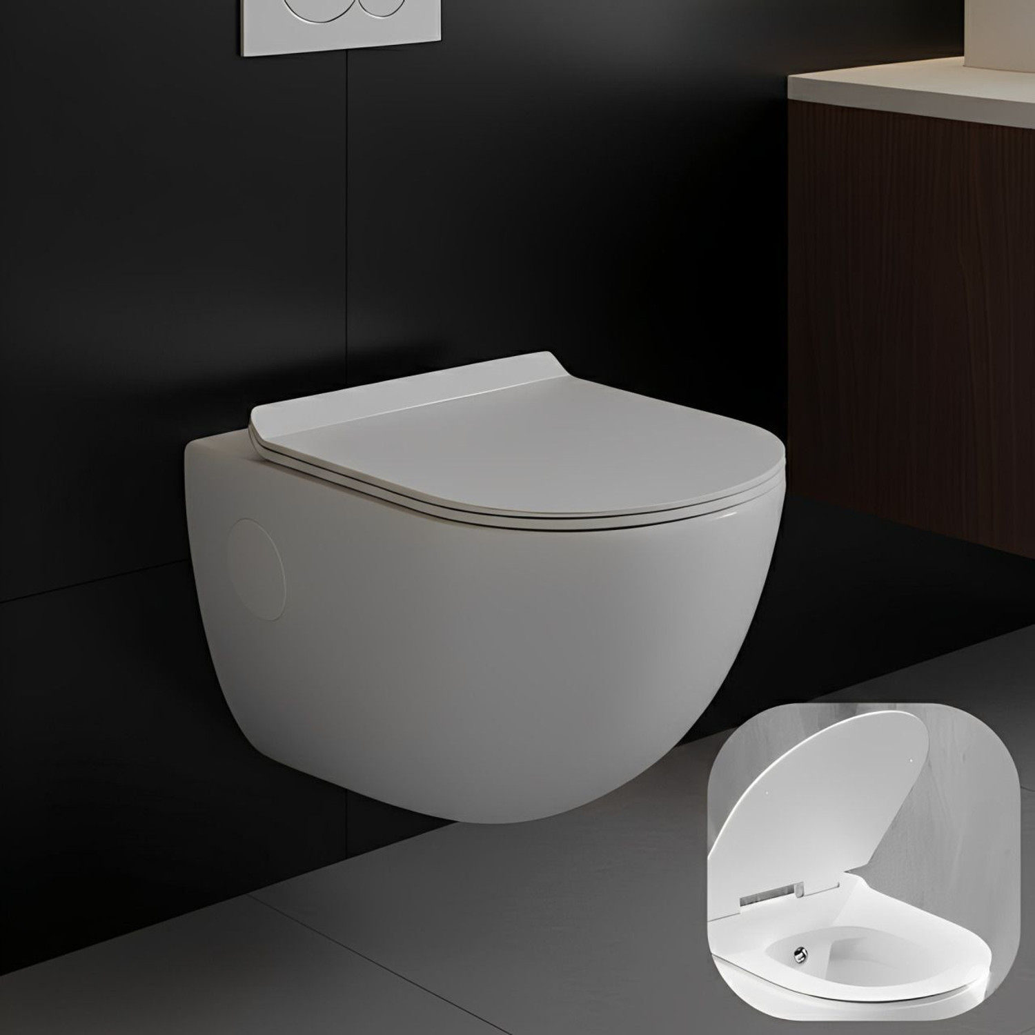 Image of Bathflow FOGGE-JET Italian Collection Western Commode for Bathroom with Inbuilt Jet | Made of Ceramic | Soft Close | Dual Flush Water Saving | Western Commode