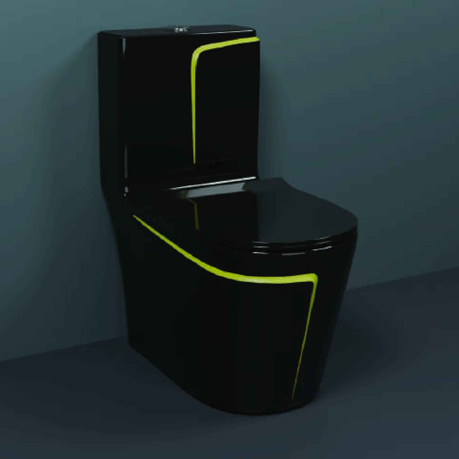 4VIEW One-Piece Western Commode | Modern Ceramic Water Closet with Soft Close Seat RM - 1010 | 660L x 375W x 740H mm Western Commode
